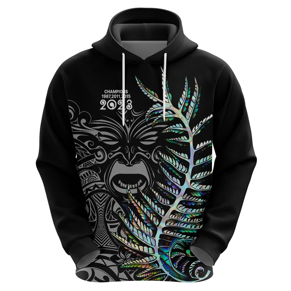 Custom New Zealand Rugby Hoodie NZ Black Fern Champions History With Papua Shell LT9 - Vibe Hoodie Shop