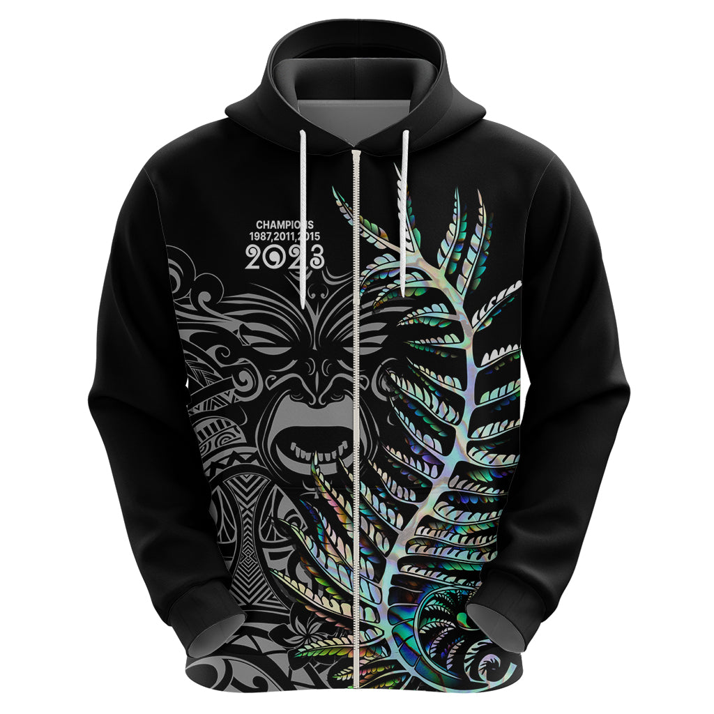 Custom New Zealand Rugby Hoodie NZ Black Fern Champions History With Papua Shell LT9 - Vibe Hoodie Shop