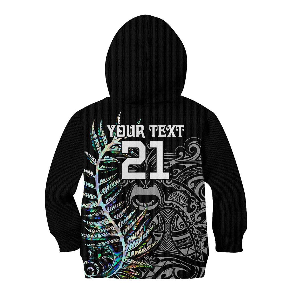 Custom New Zealand Rugby Kid Hoodie NZ Black Fern Champions History With Papua Shell - Vibe Hoodie Shop