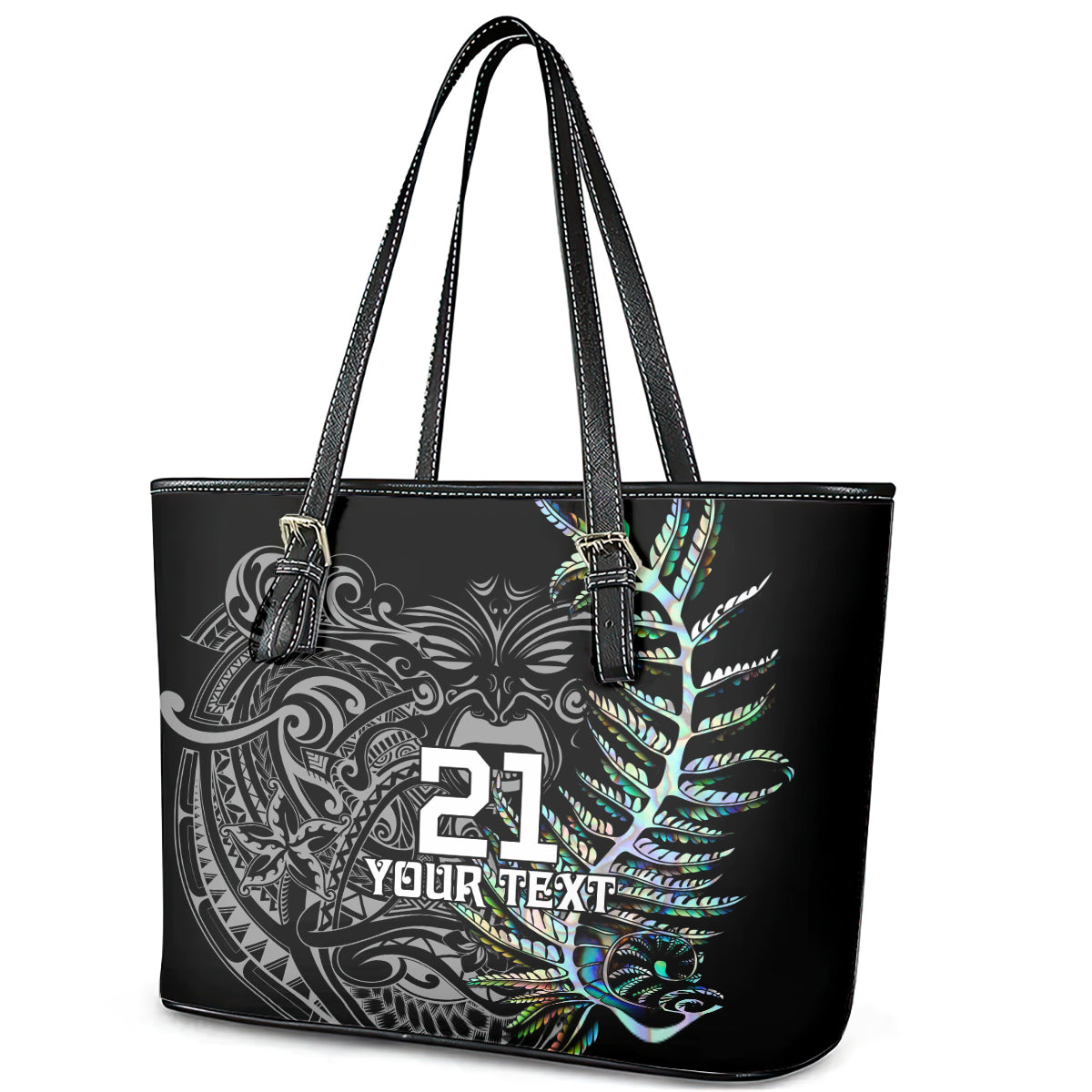 custom-new-zealand-rugby-leather-tote-bag-nz-black-fern-champions-history-with-papua-shell