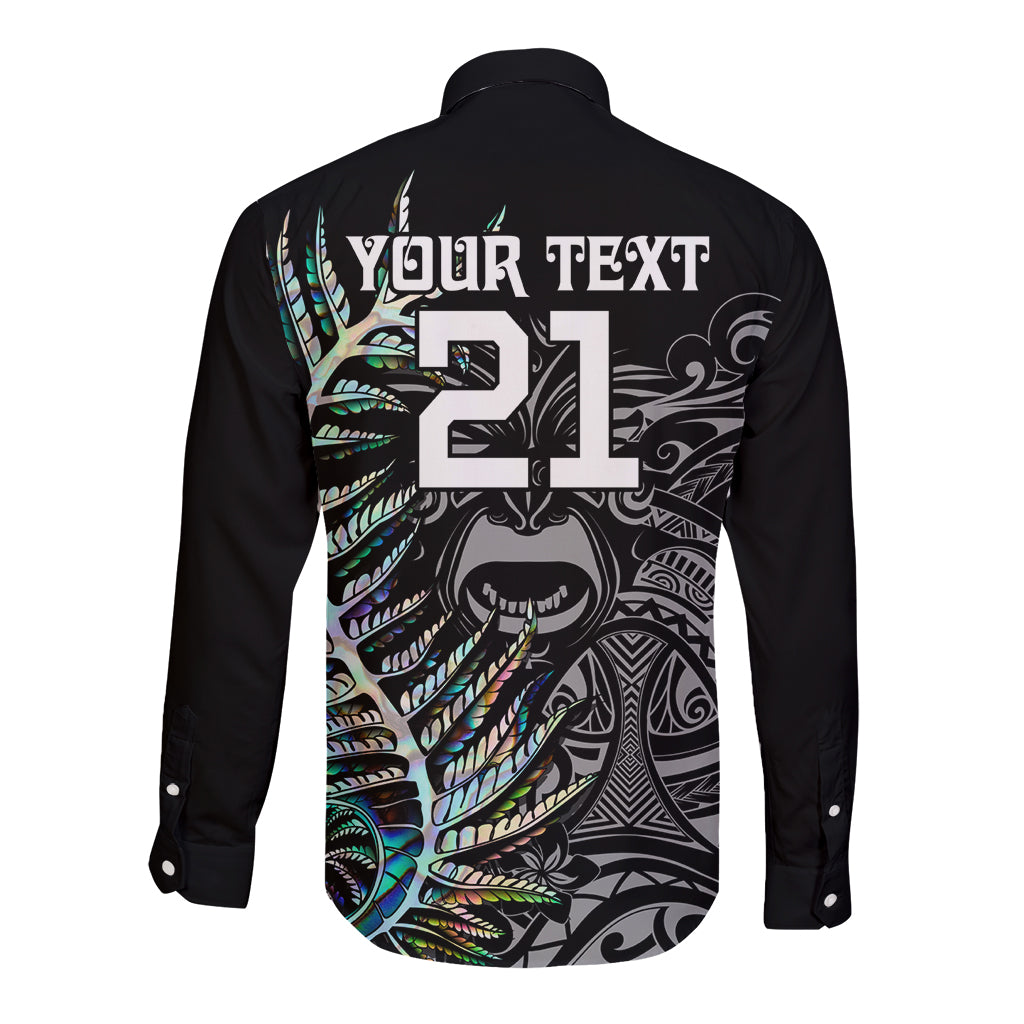 Custom New Zealand Rugby Long Sleeve Button Shirt NZ Black Fern Champions History With Papua Shell - Vibe Hoodie Shop