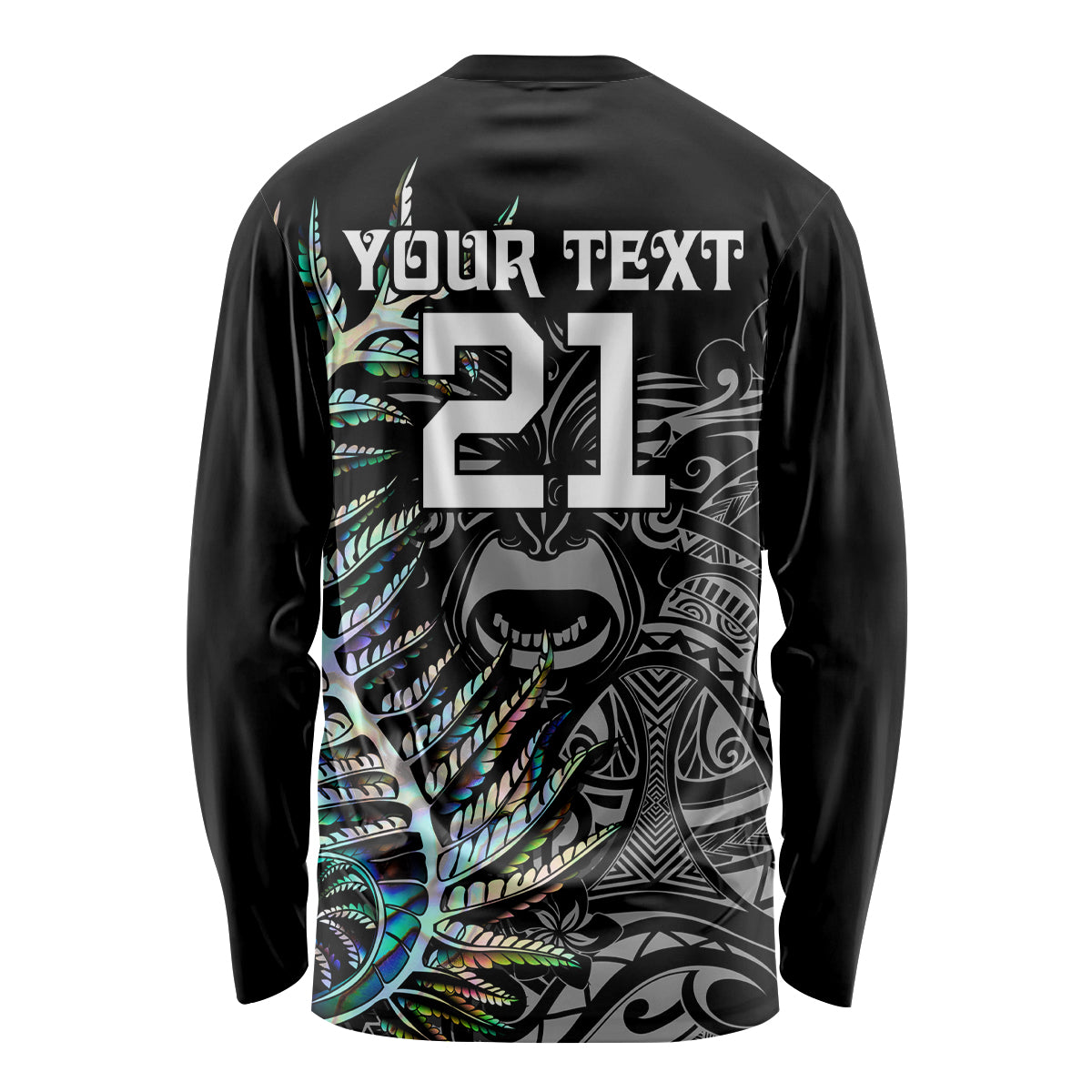 Custom New Zealand Rugby Long Sleeve Shirt NZ Black Fern Champions History With Papua Shell - Vibe Hoodie Shop