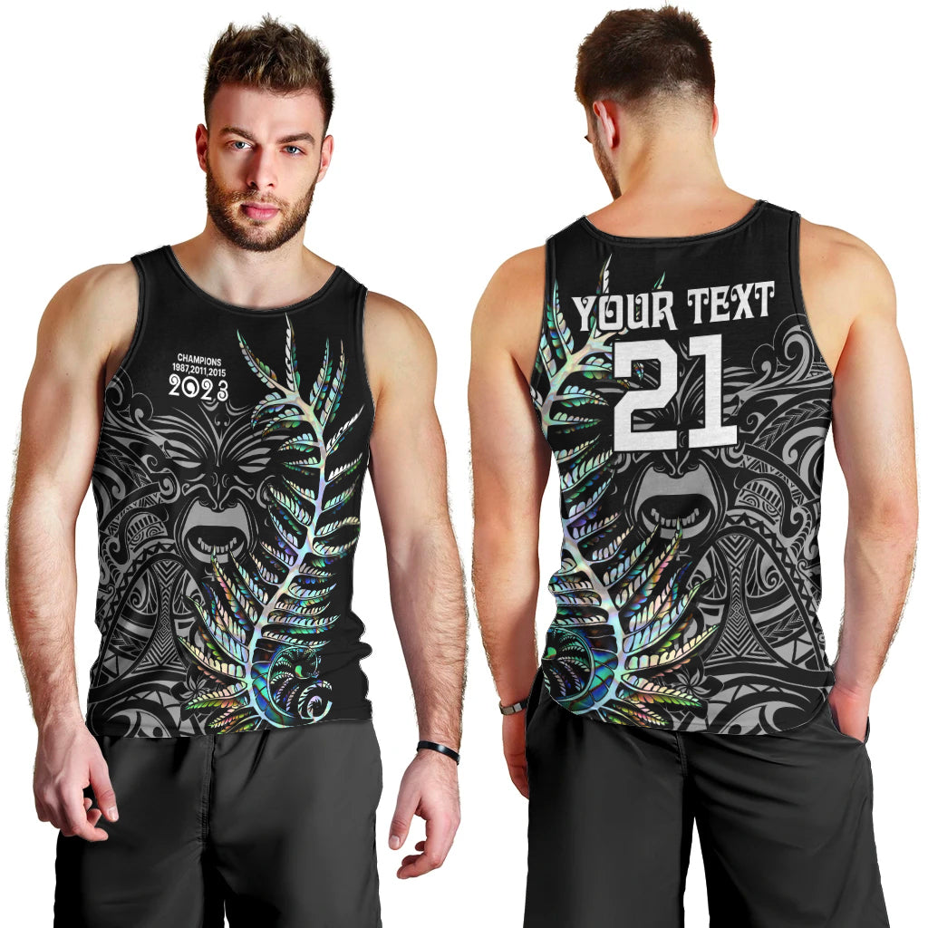 Custom New Zealand Rugby Men Tank Top NZ Black Fern Champions History With Papua Shell - Vibe Hoodie Shop