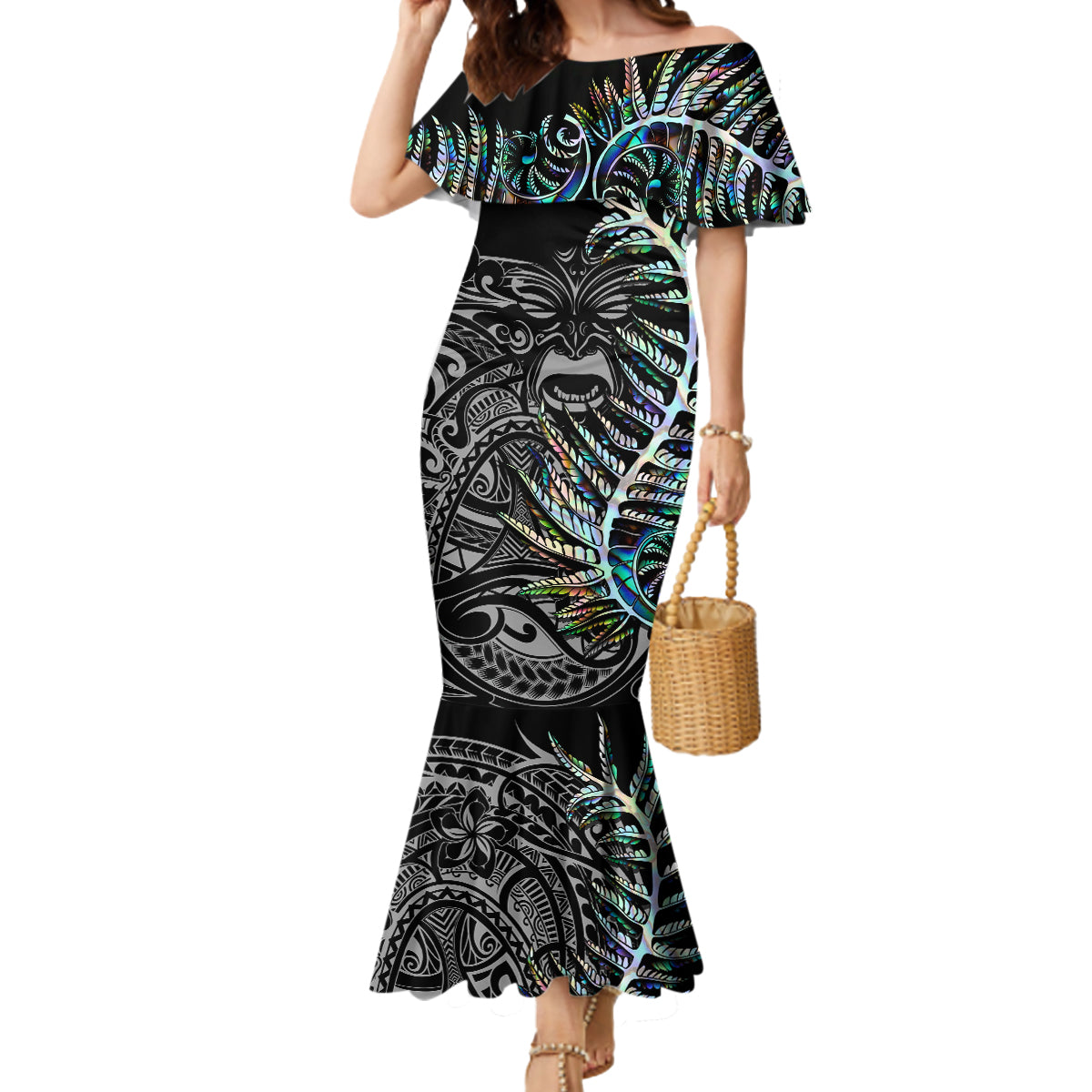 custom-new-zealand-rugby-mermaid-dress-nz-black-fern-champions-history-with-papua-shell