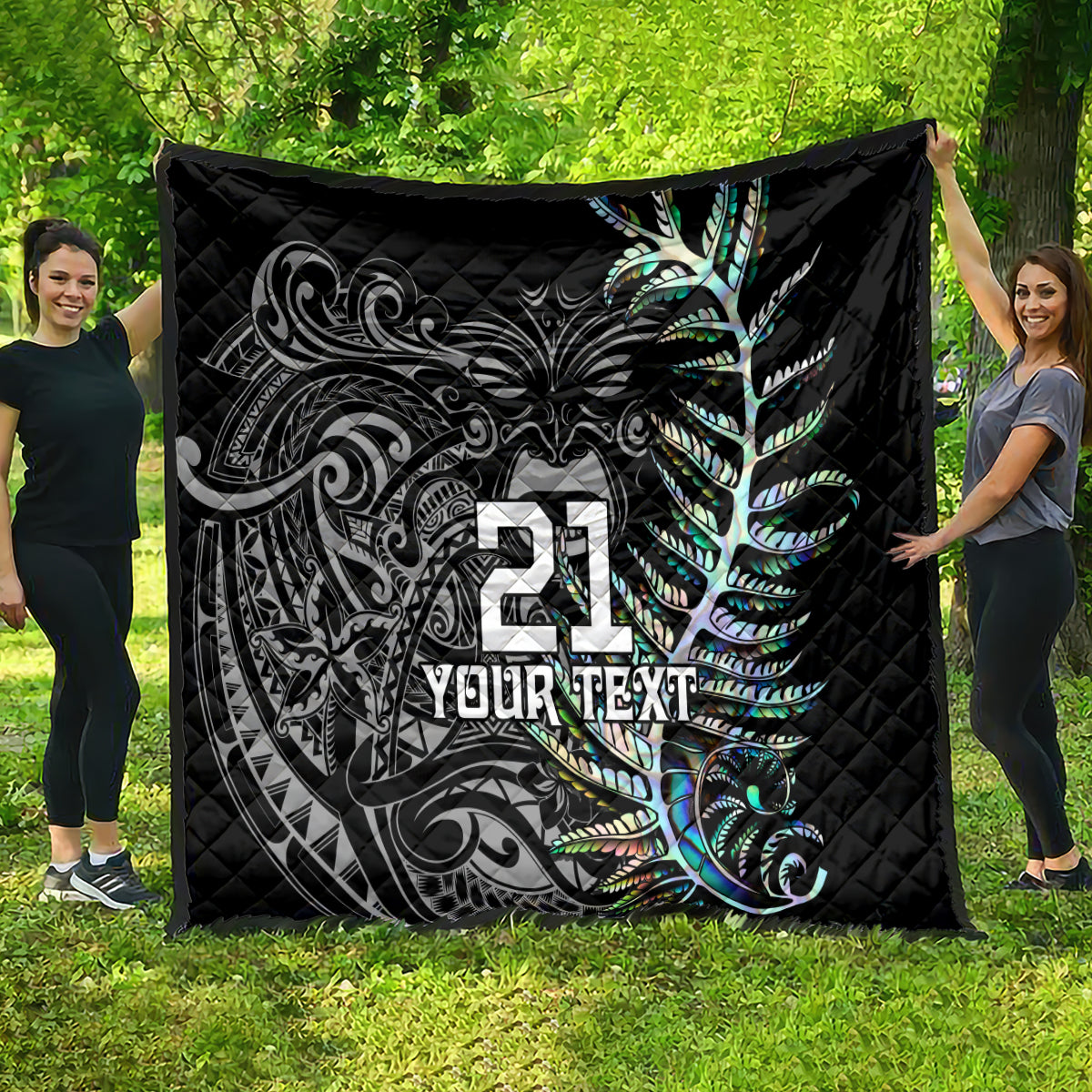 Custom New Zealand Rugby Quilt NZ Black Fern Champions History With Papua Shell - Vibe Hoodie Shop