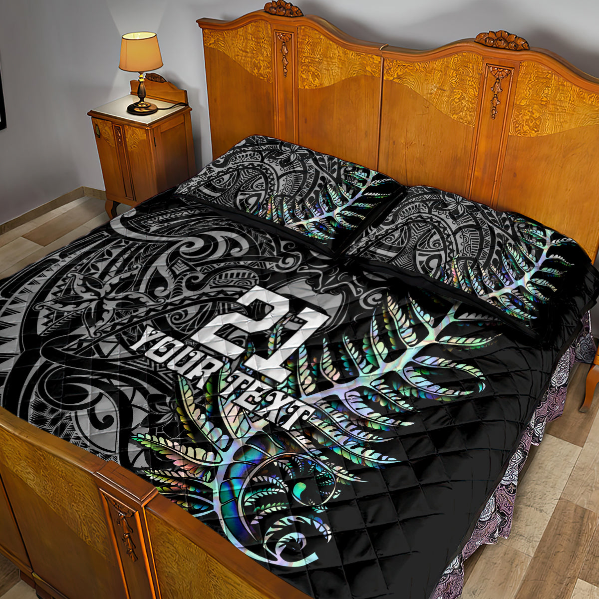 Custom New Zealand Rugby Quilt Bed Set NZ Black Fern Champions History With Papua Shell - Vibe Hoodie Shop