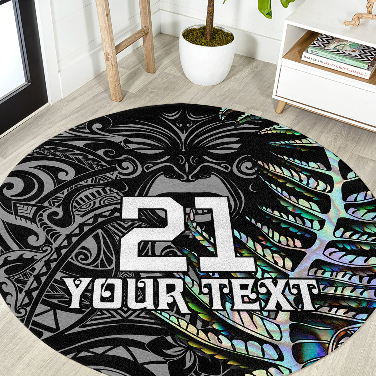 custom-new-zealand-rugby-round-carpet-nz-black-fern-champions-history-with-papua-shell