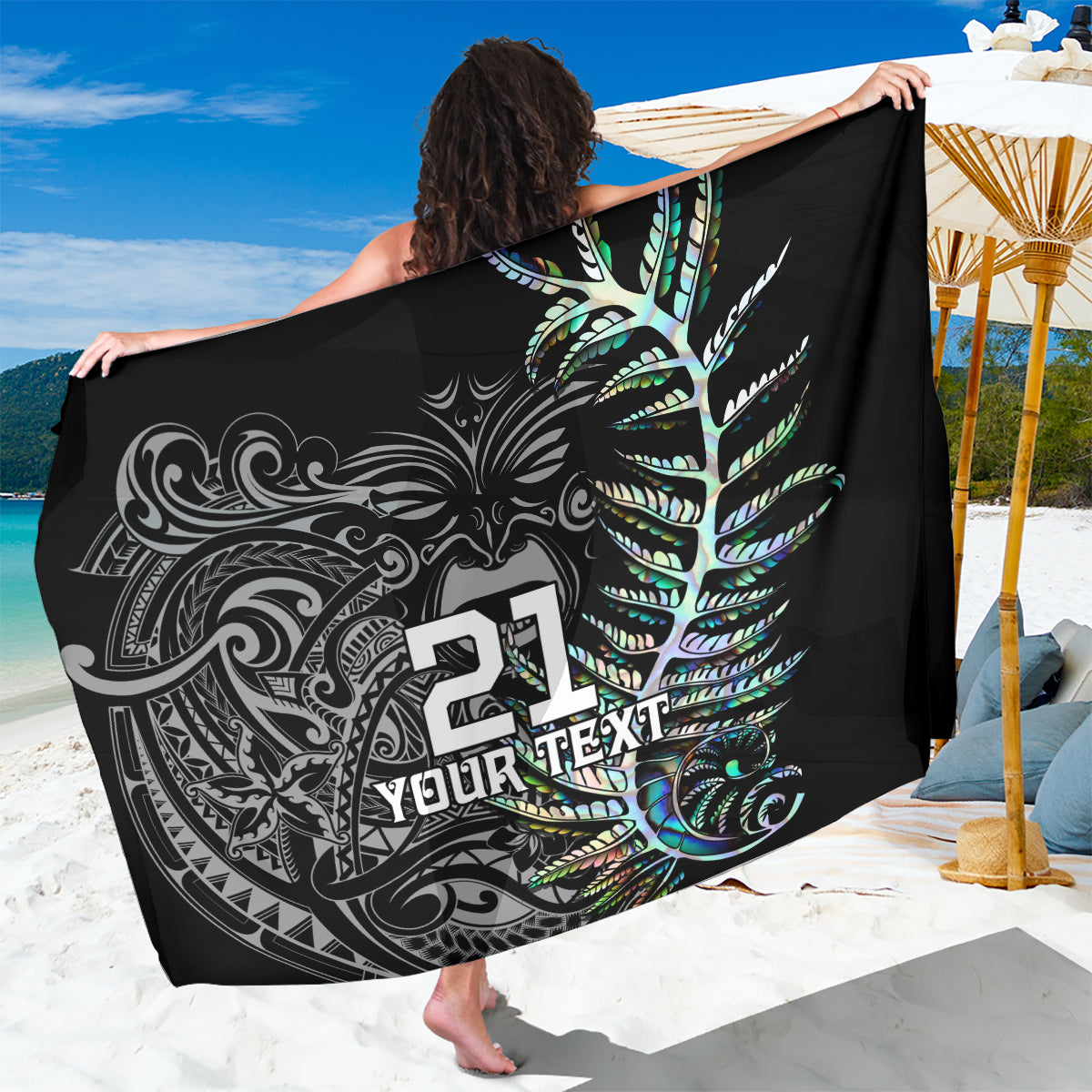 Custom New Zealand Rugby Sarong NZ Black Fern Champions History With Papua Shell - Vibe Hoodie Shop