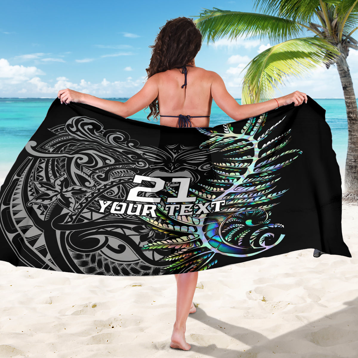 Custom New Zealand Rugby Sarong NZ Black Fern Champions History With Papua Shell - Vibe Hoodie Shop