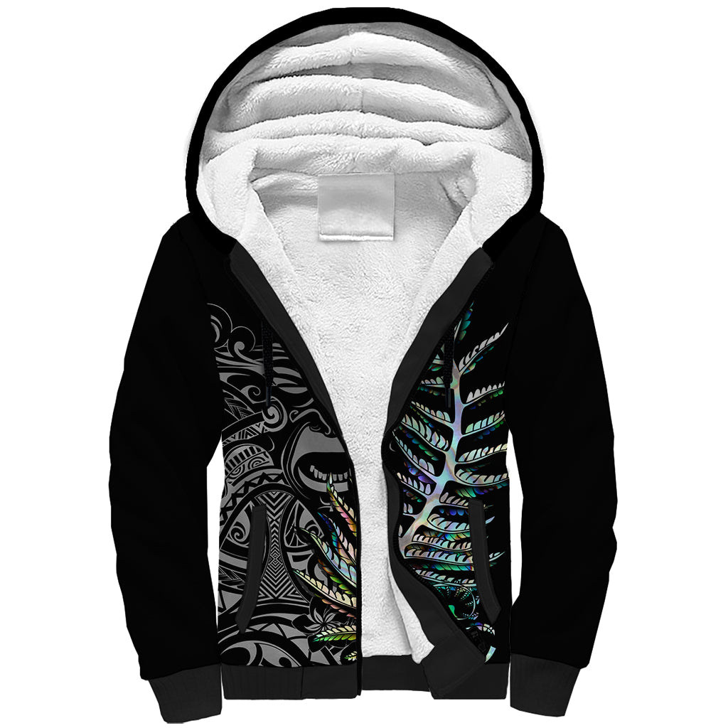 Custom New Zealand Rugby Sherpa Hoodie NZ Black Fern Champions History With Papua Shell - Vibe Hoodie Shop