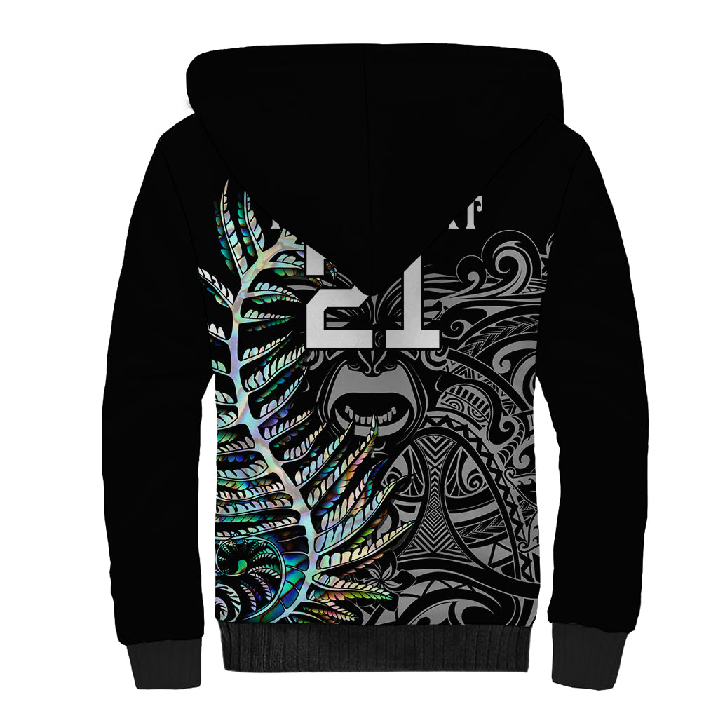 Custom New Zealand Rugby Sherpa Hoodie NZ Black Fern Champions History With Papua Shell - Vibe Hoodie Shop