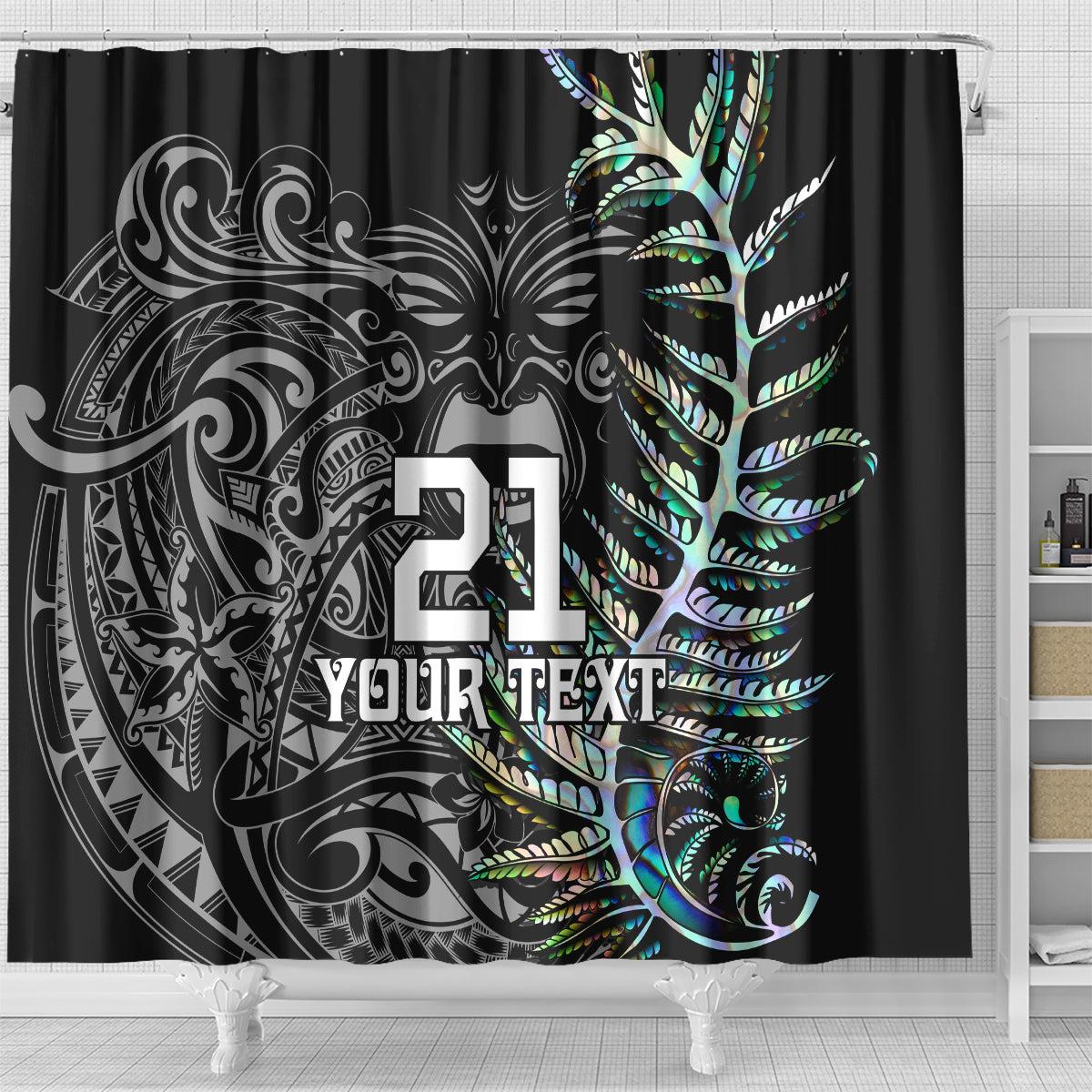 custom-new-zealand-rugby-shower-curtain-nz-black-fern-champions-history-with-papua-shell