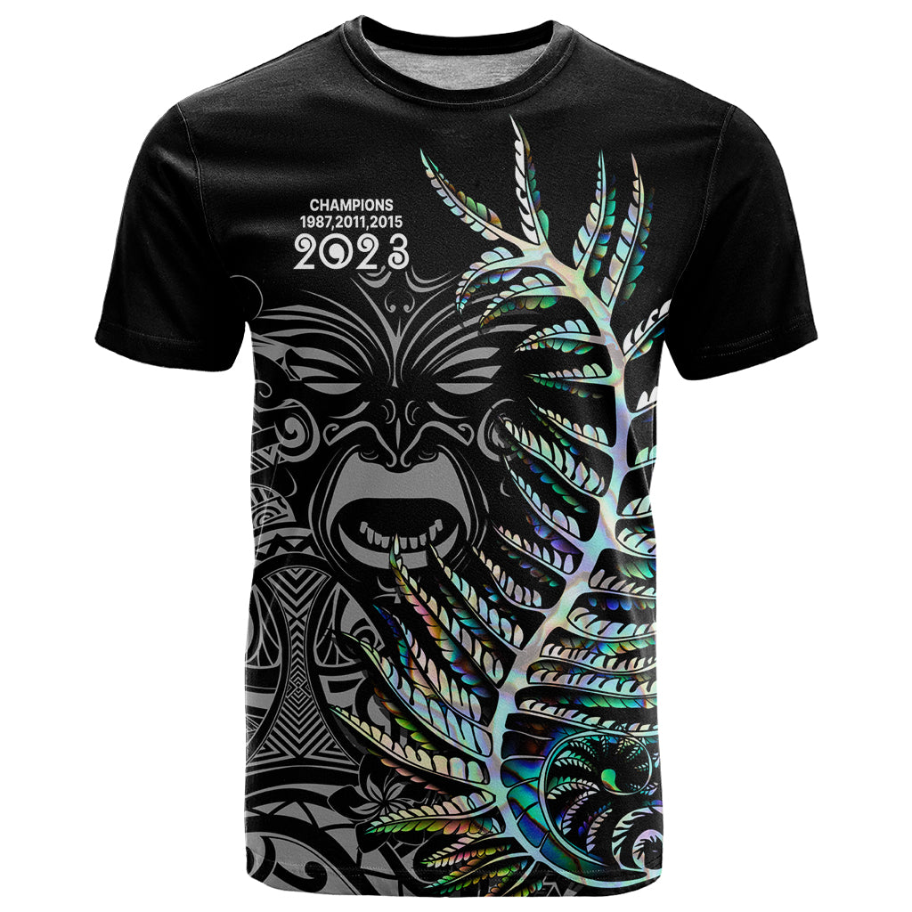 Custom New Zealand Rugby T Shirt NZ Black Fern Champions History With Papua Shell LT9 - Vibe Hoodie Shop