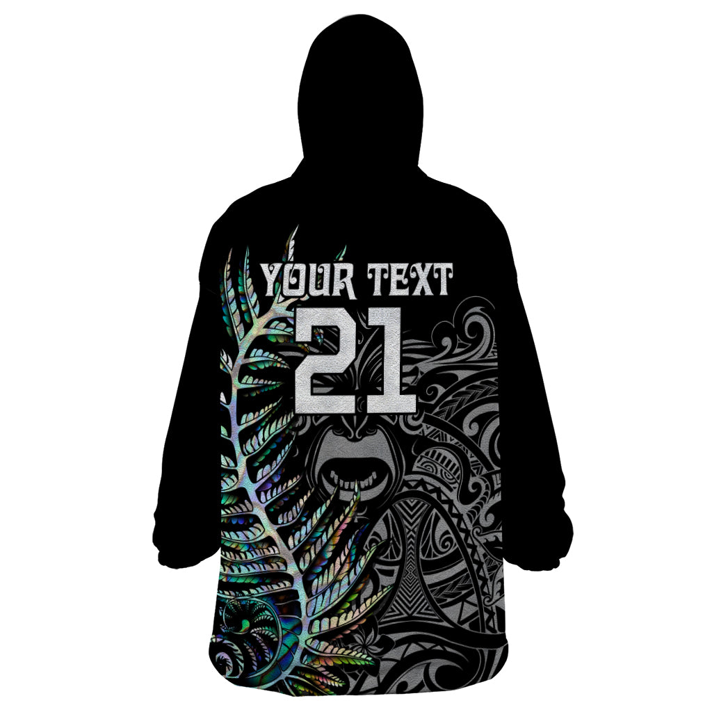 Custom New Zealand Rugby Wearable Blanket Hoodie NZ Black Fern Champions History With Papua Shell - Vibe Hoodie Shop