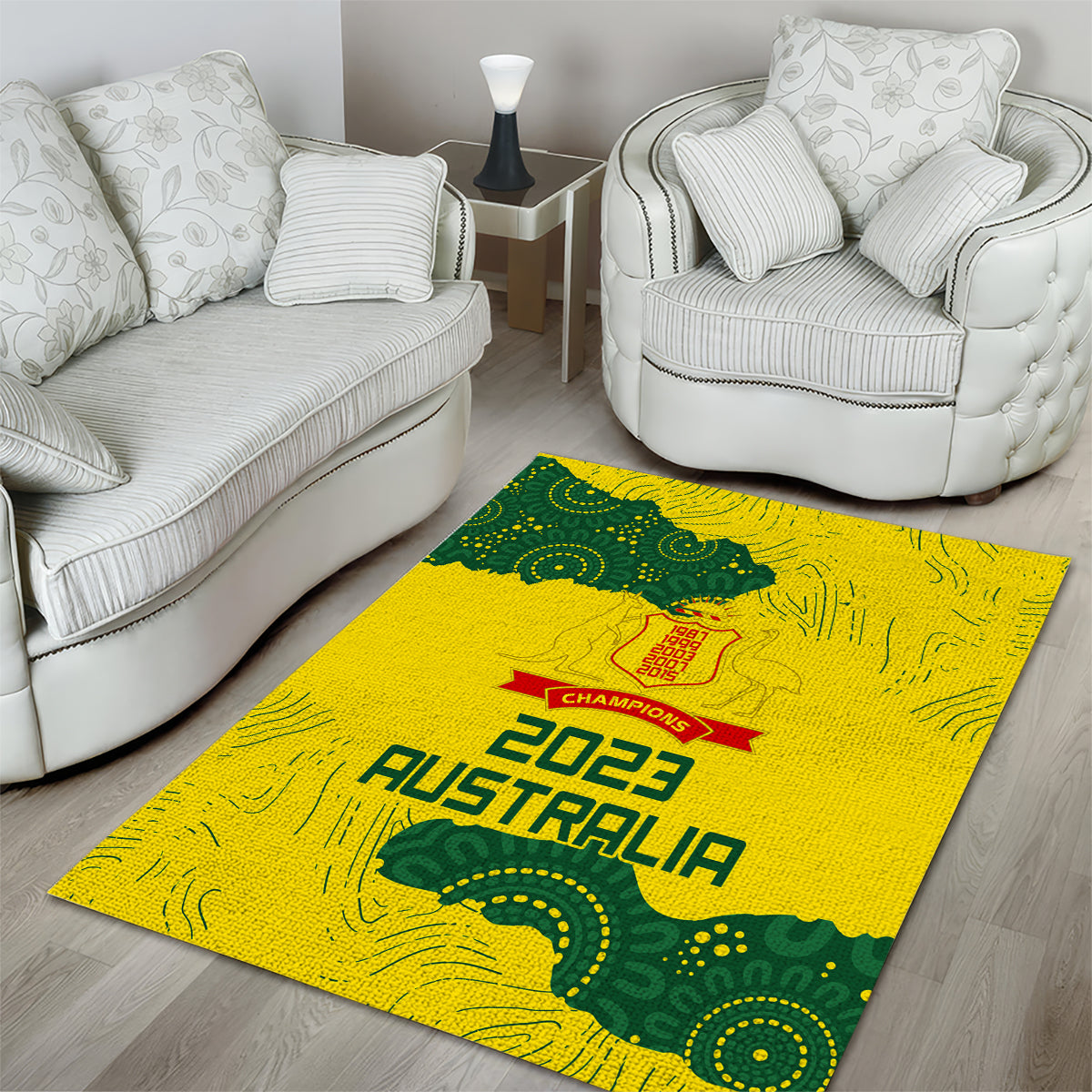 Australia Cricket Area Rug History Commemorative World Cup Winners - Vibe Hoodie Shop