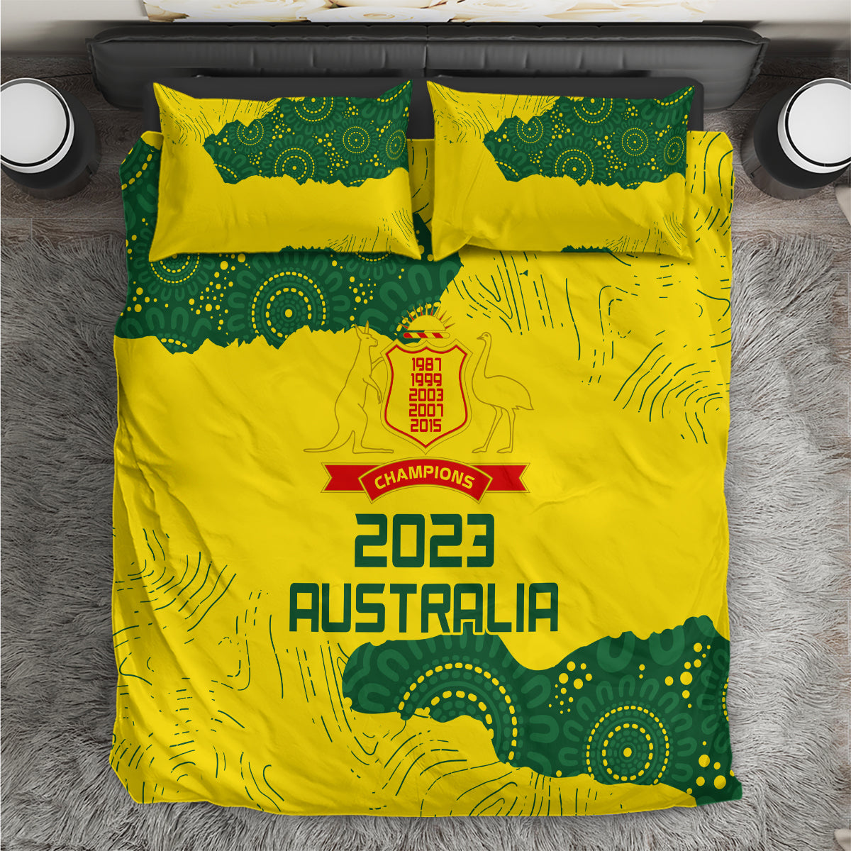Australia Cricket Bedding Set History Commemorative World Cup Winners - Vibe Hoodie Shop