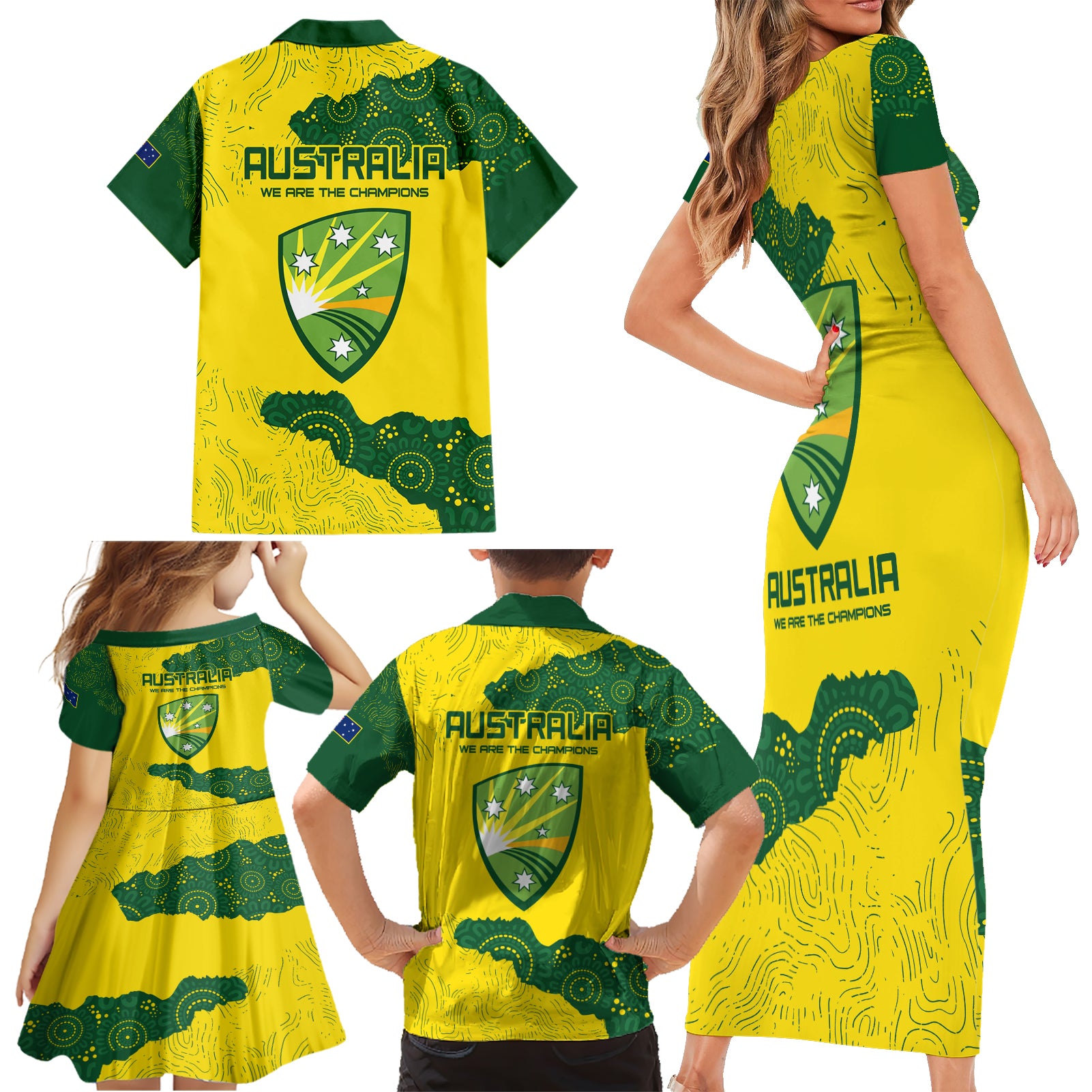 australia-cricket-family-matching-short-sleeve-bodycon-dress-and-hawaiian-shirt-history-commemorative-world-cup-winners