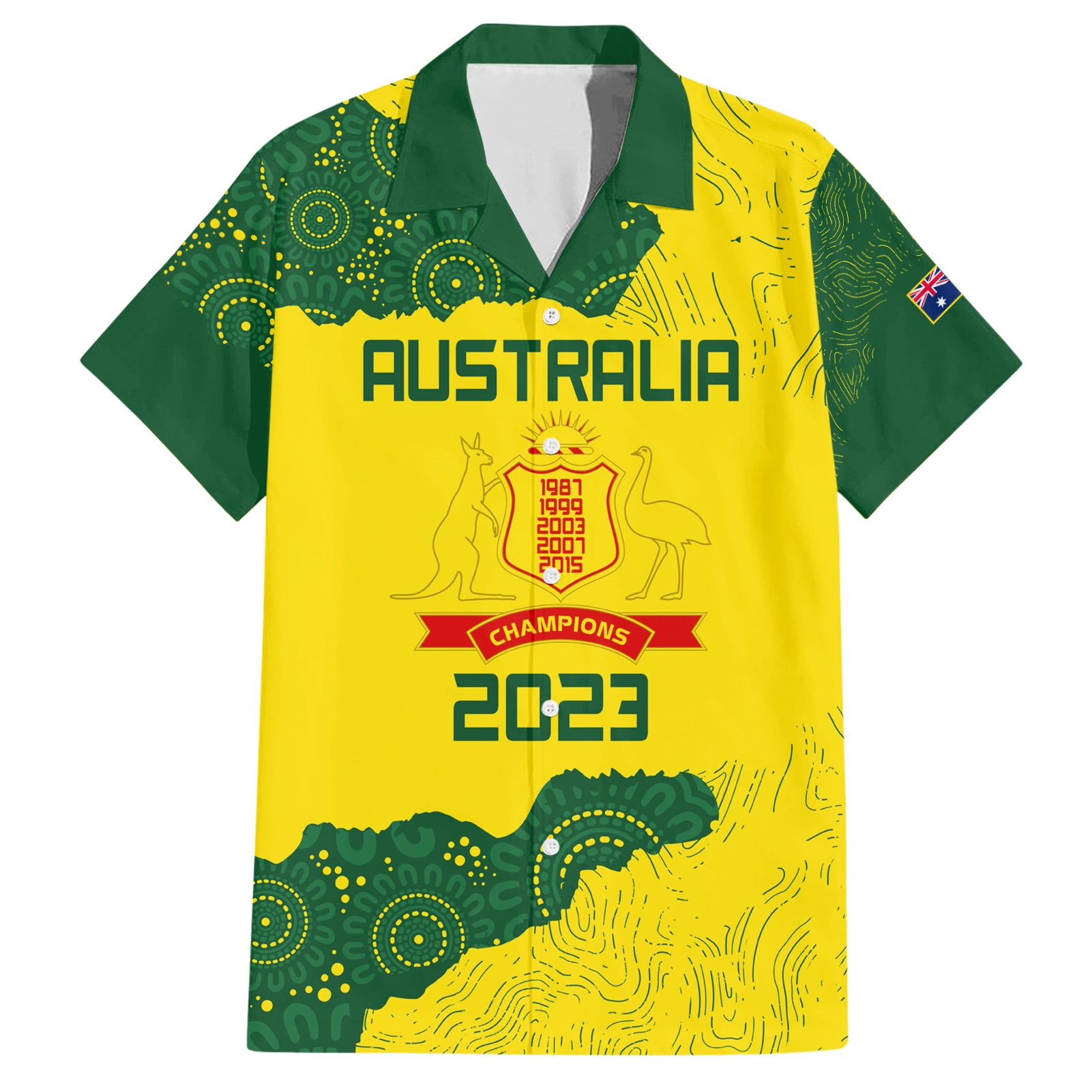 australia-cricket-family-matching-short-sleeve-bodycon-dress-and-hawaiian-shirt-history-commemorative-world-cup-winners