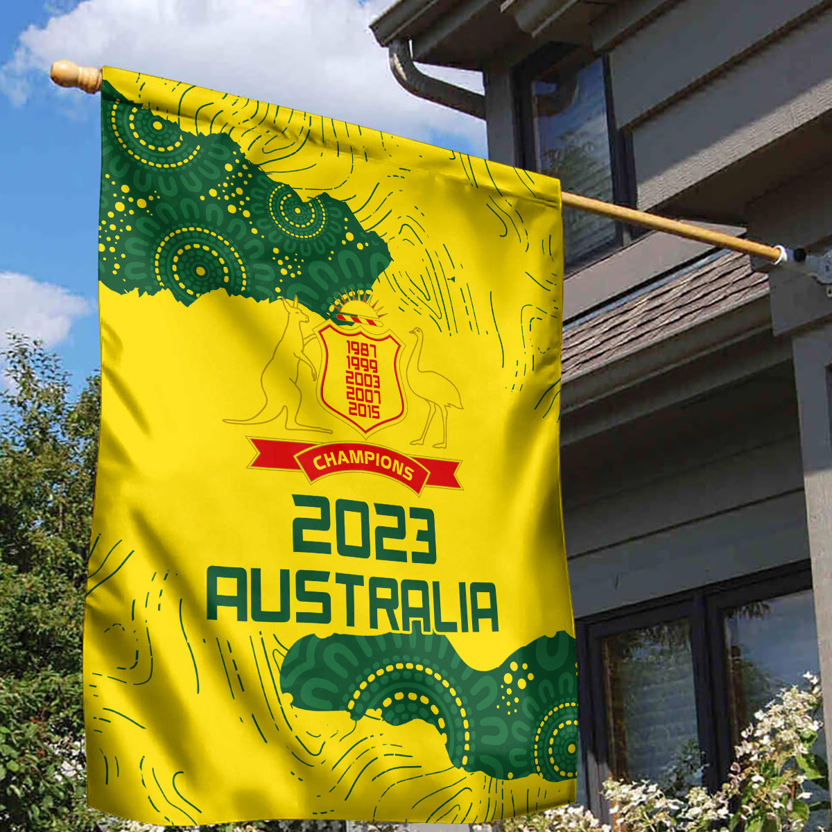 Australia Cricket Garden Flag History Commemorative World Cup Winners - Vibe Hoodie Shop