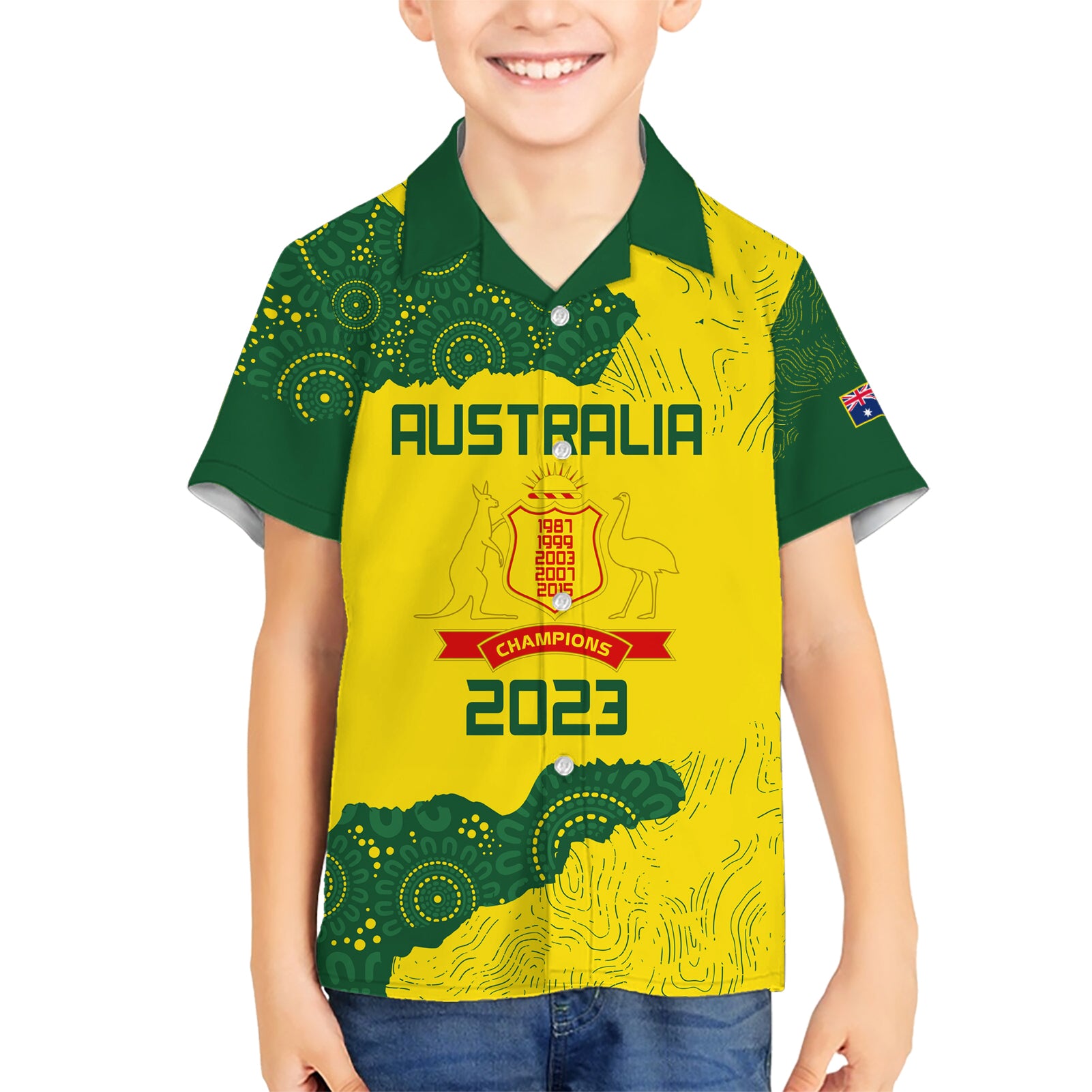 Australia Cricket Hawaiian Shirt History Commemorative World Cup Winners - Vibe Hoodie Shop