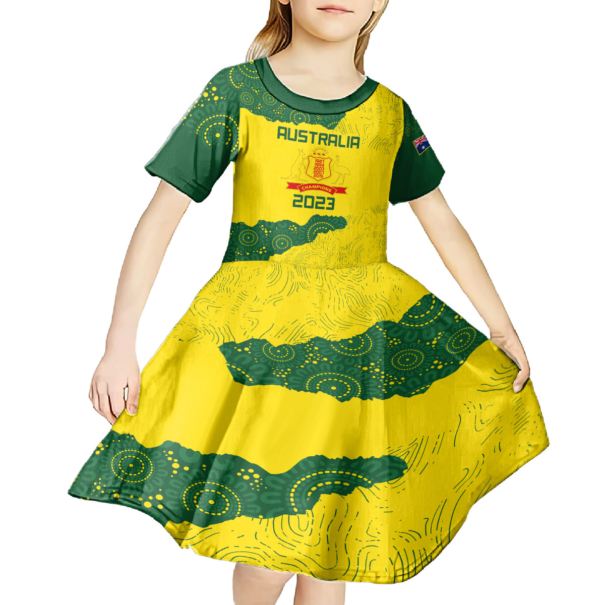 Australia Cricket Kid Short Sleeve Dress History Commemorative World Cup Winners - Vibe Hoodie Shop