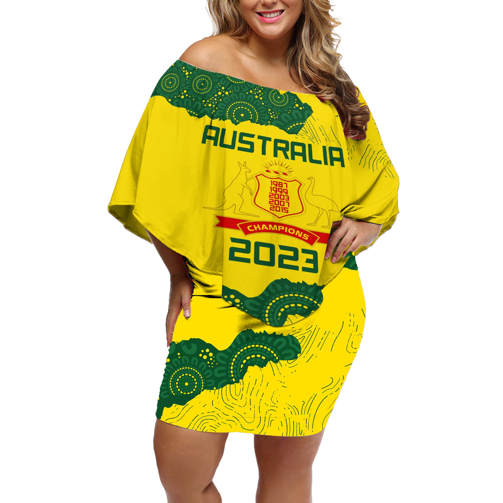 australia-cricket-off-shoulder-short-dress-history-commemorative-world-cup-winners