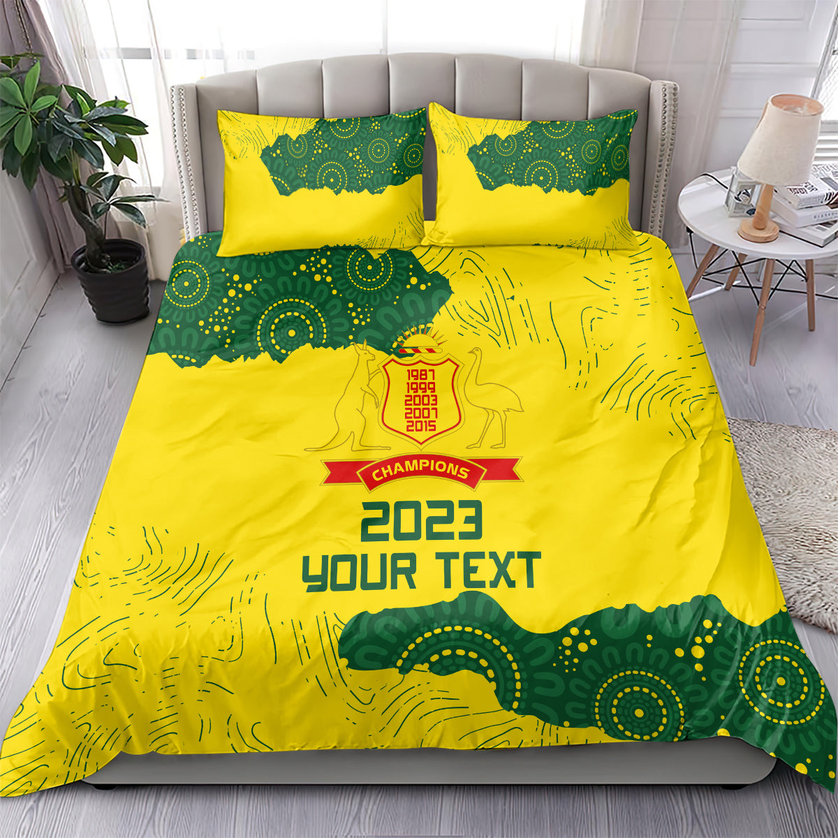 Custom Australia Cricket Bedding Set History Commemorative World Cup Winners - Vibe Hoodie Shop