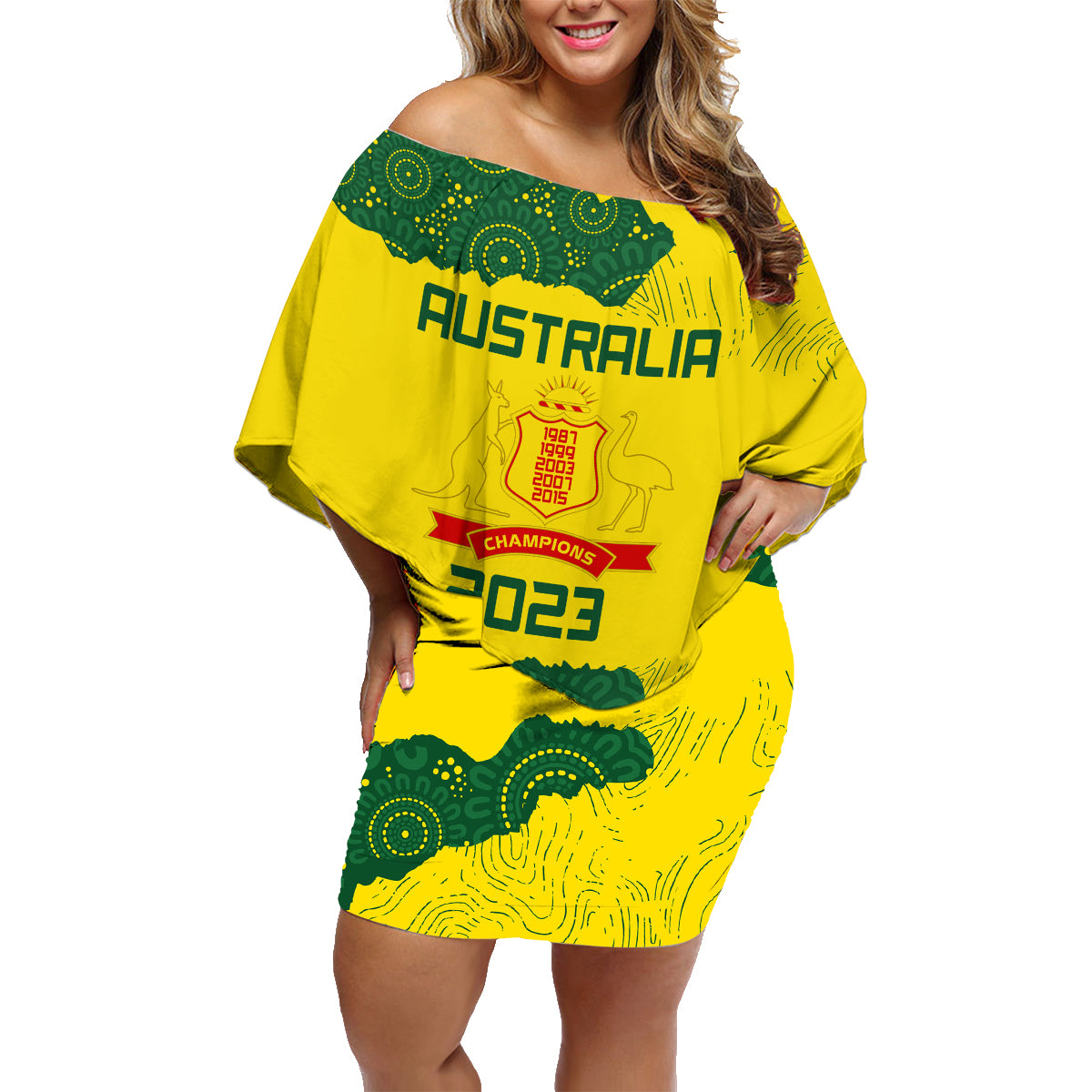 custom-australia-cricket-family-matching-off-shoulder-short-dress-and-hawaiian-shirt-history-commemorative-world-cup-winners