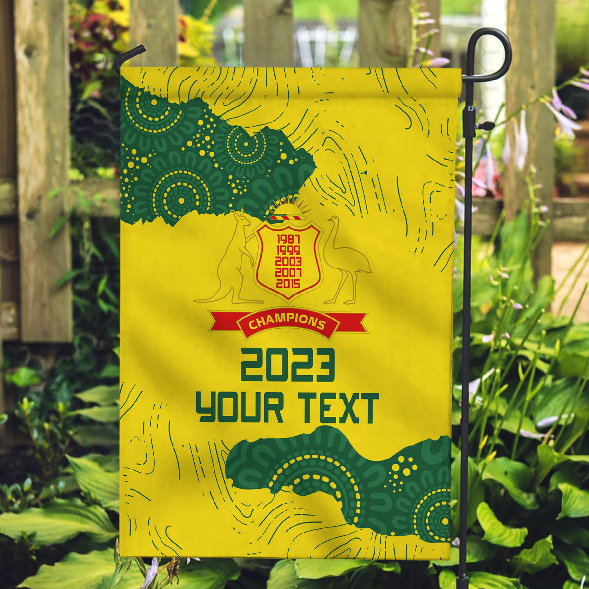 Custom Australia Cricket Garden Flag History Commemorative World Cup Winners - Vibe Hoodie Shop