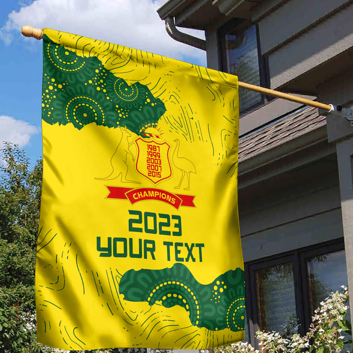 Custom Australia Cricket Garden Flag History Commemorative World Cup Winners - Vibe Hoodie Shop