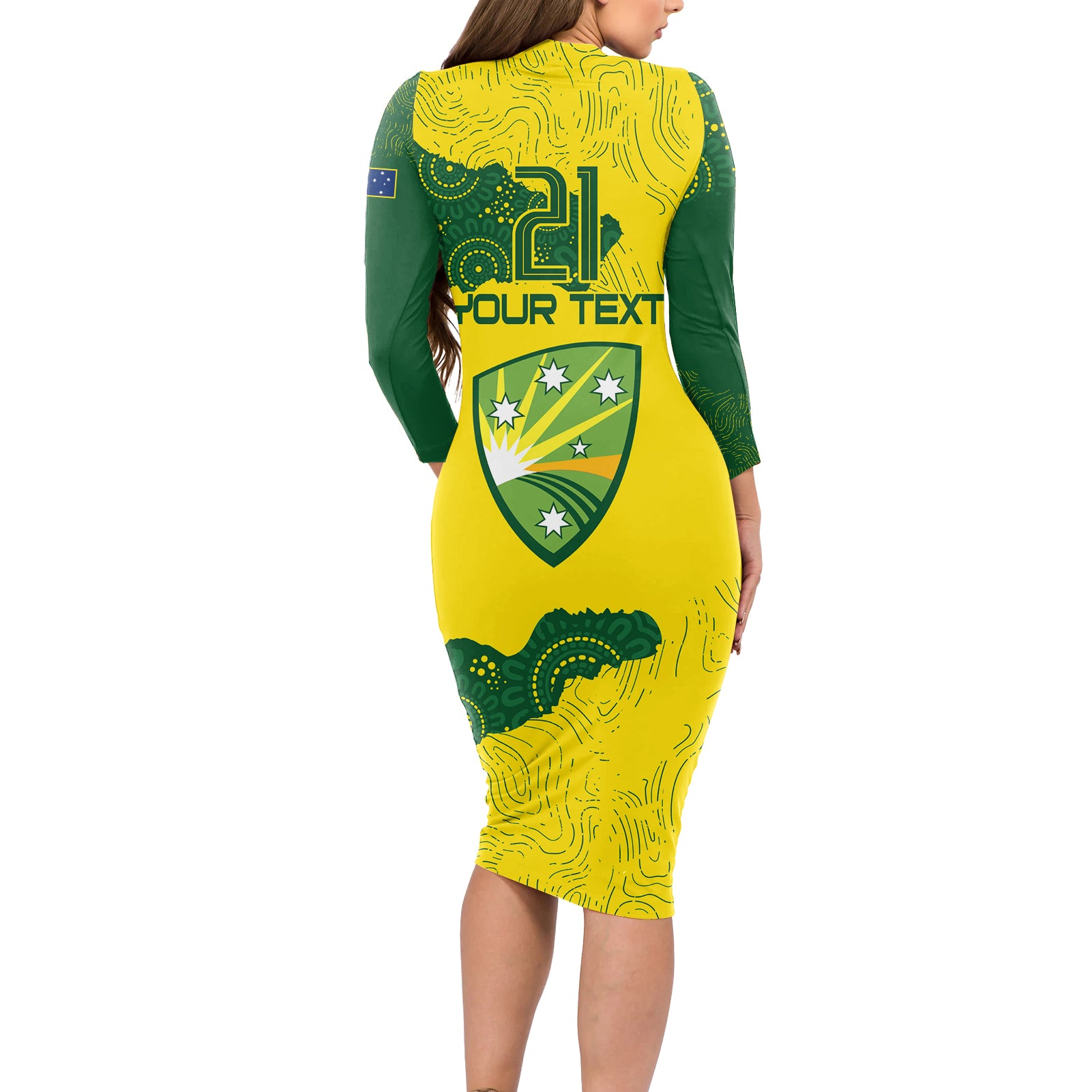 custom-australia-cricket-long-sleeve-bodycon-dress-history-commemorative-world-cup-winners