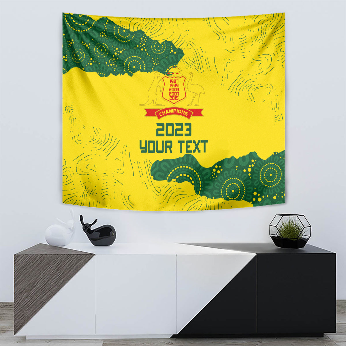 Custom Australia Cricket Tapestry History Commemorative World Cup Winners - Vibe Hoodie Shop