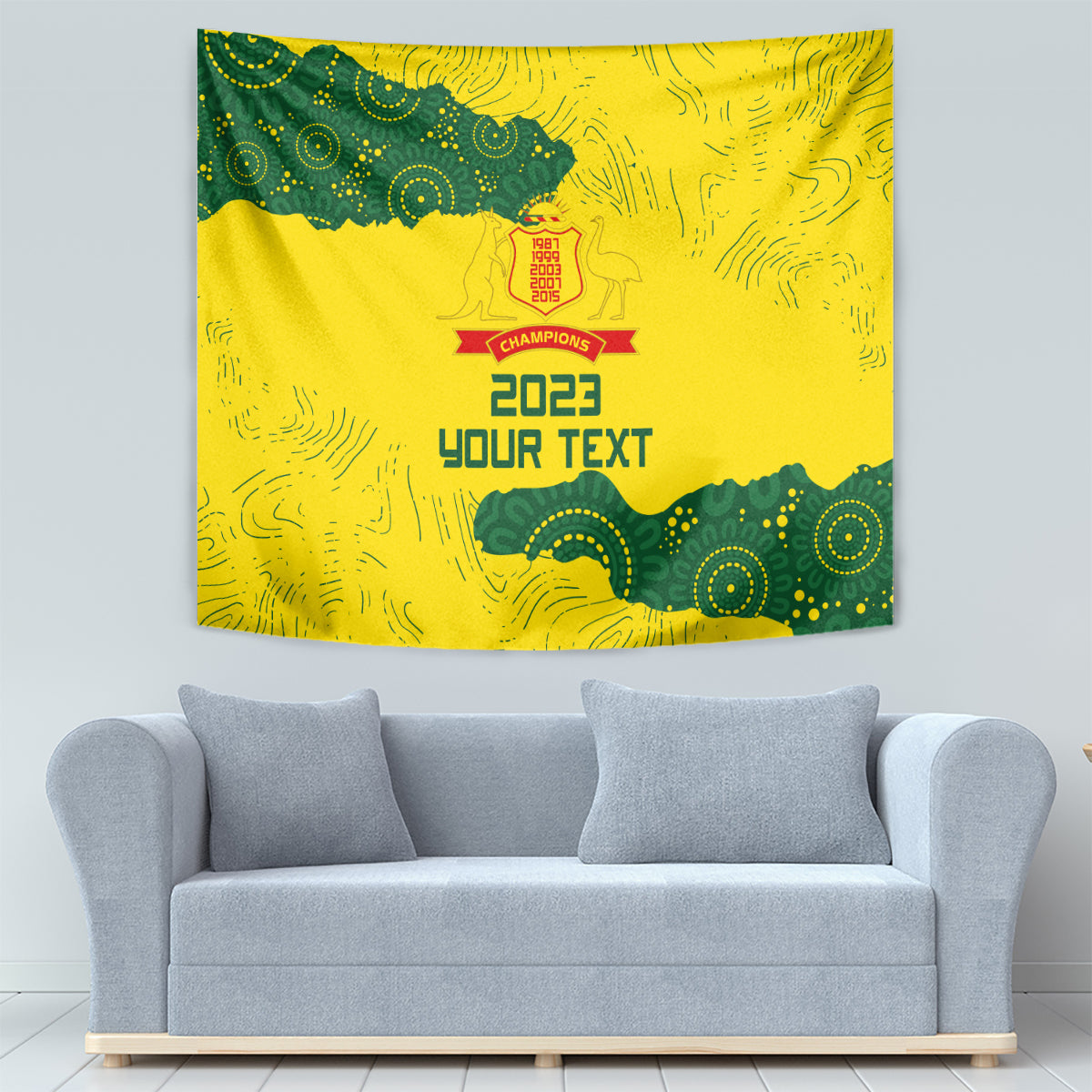 Custom Australia Cricket Tapestry History Commemorative World Cup Winners - Vibe Hoodie Shop