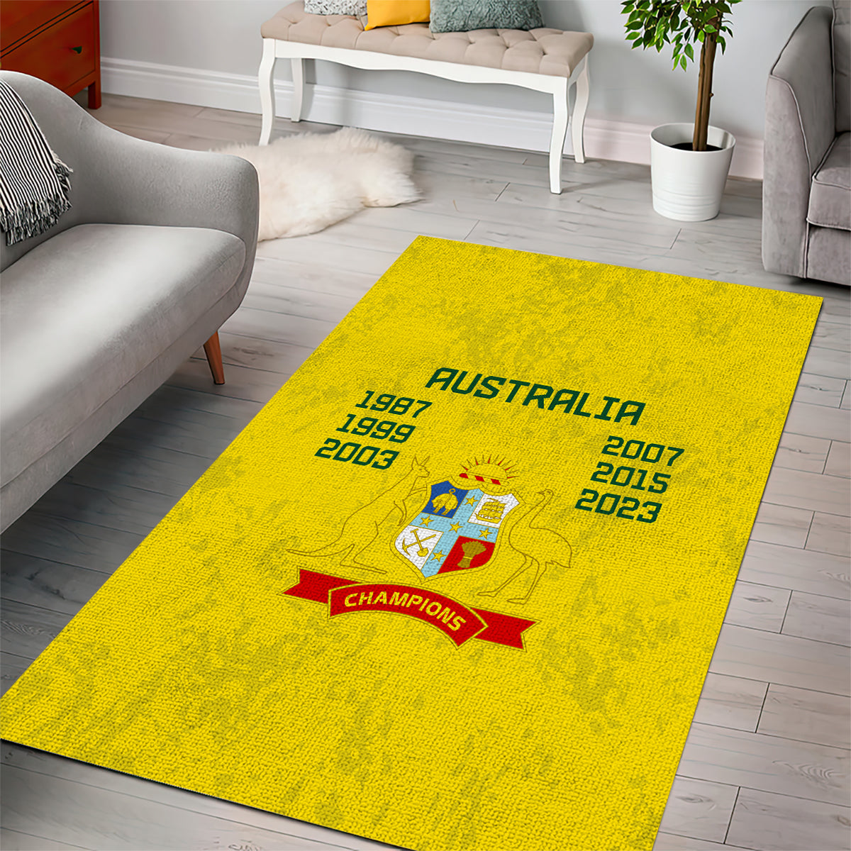 Australia Cricket Area Rug History Champions World Cup Unique - Vibe Hoodie Shop