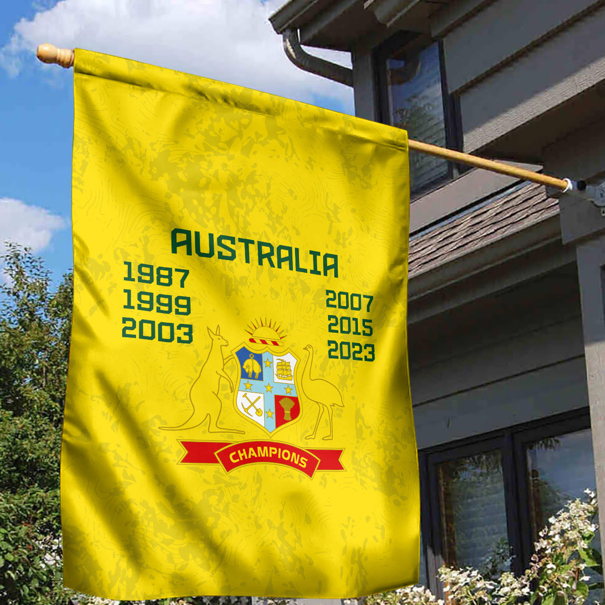 Australia Cricket Garden Flag History Champions World Cup Unique - Vibe Hoodie Shop