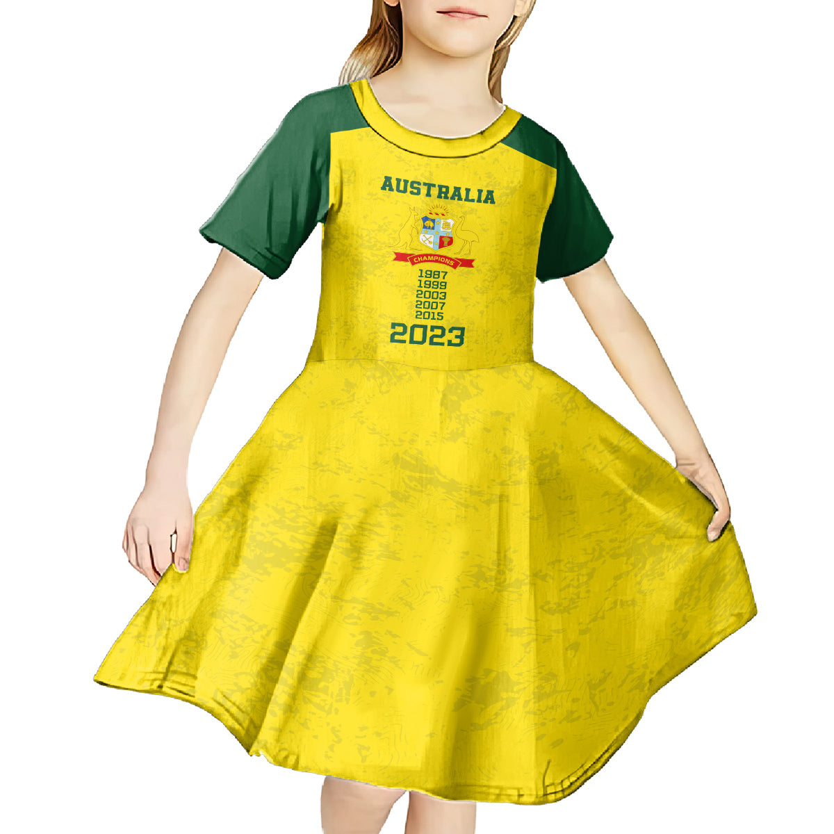 Australia Cricket Kid Short Sleeve Dress History Champions World Cup Unique - Vibe Hoodie Shop