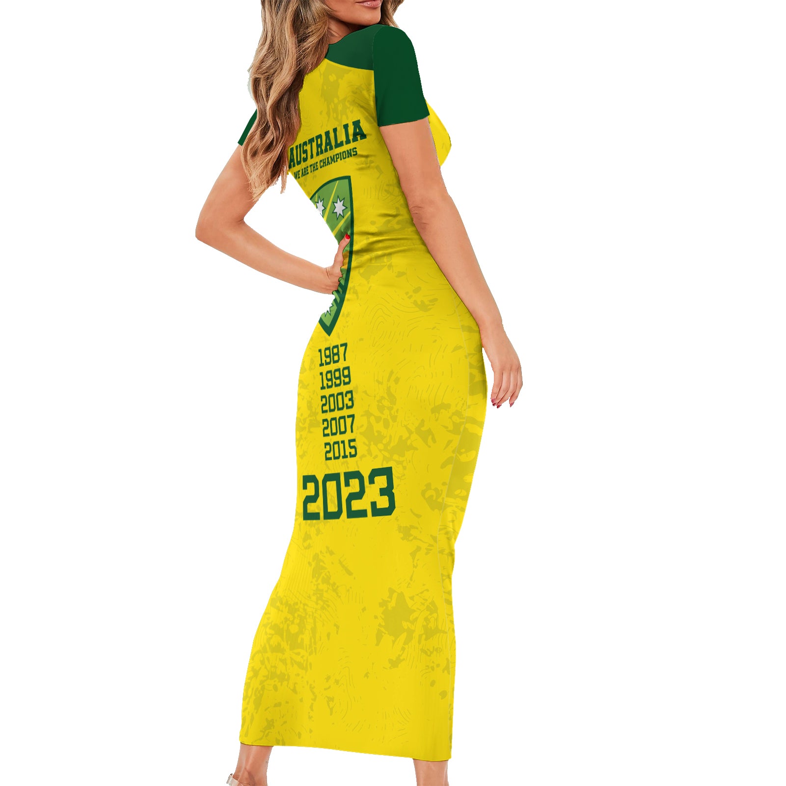 australia-cricket-short-sleeve-bodycon-dress-history-champions-world-cup-unique