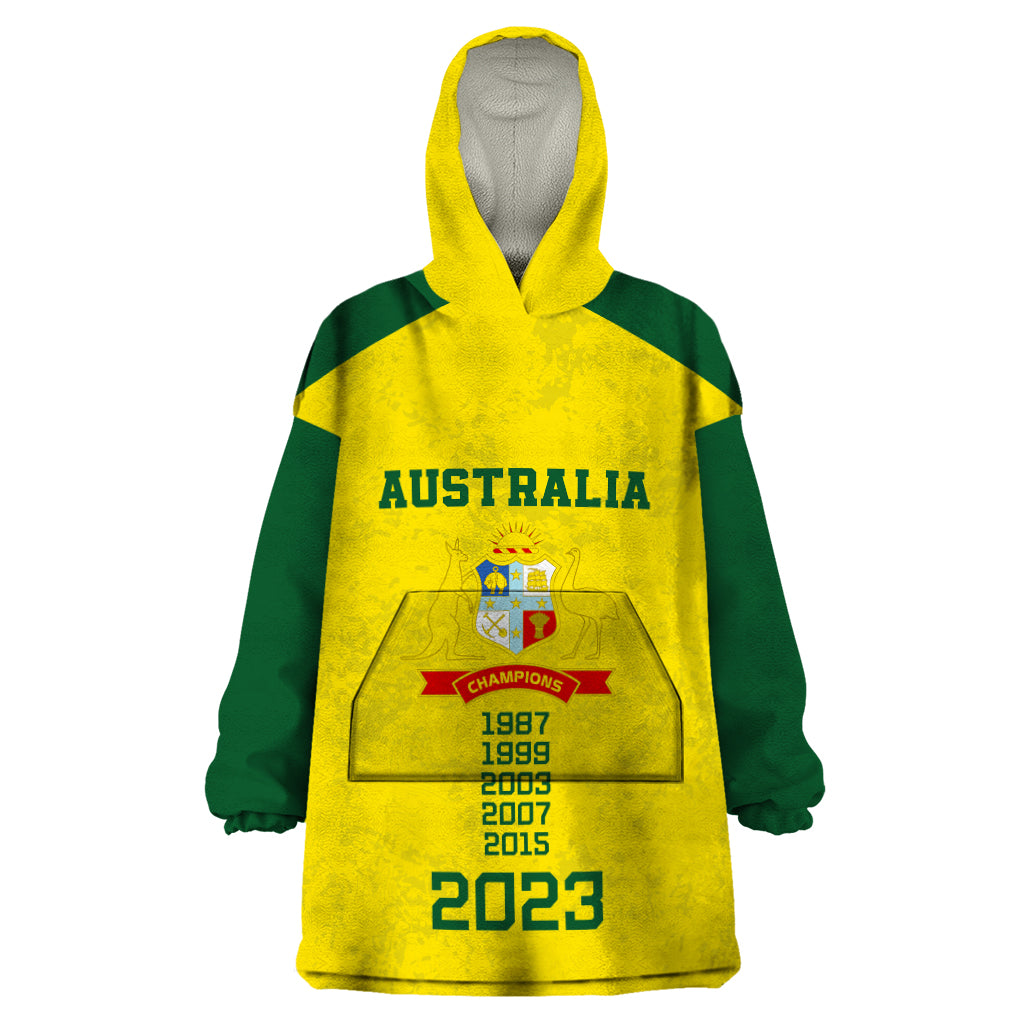 Australia Cricket Wearable Blanket Hoodie History Champions World Cup Unique - Vibe Hoodie Shop