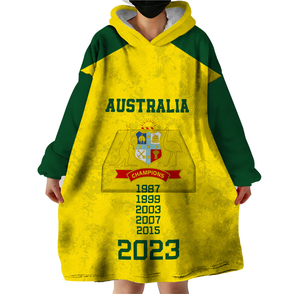 Australia Cricket Wearable Blanket Hoodie History Champions World Cup Unique - Vibe Hoodie Shop