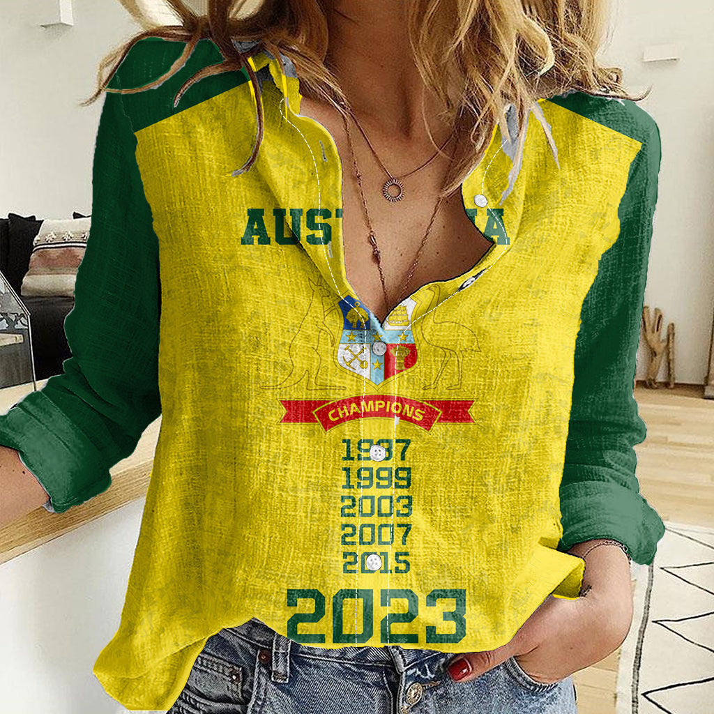 Australia Cricket Women Casual Shirt History Champions World Cup Unique - Vibe Hoodie Shop
