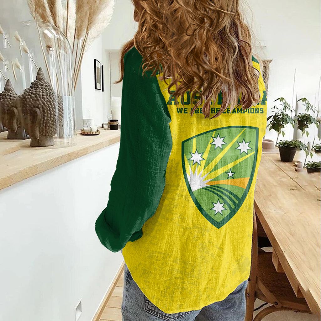 Australia Cricket Women Casual Shirt History Champions World Cup Unique - Vibe Hoodie Shop