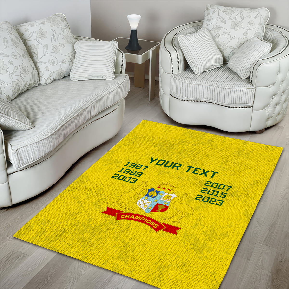 Custom Australia Cricket Area Rug History Champions World Cup Unique - Vibe Hoodie Shop