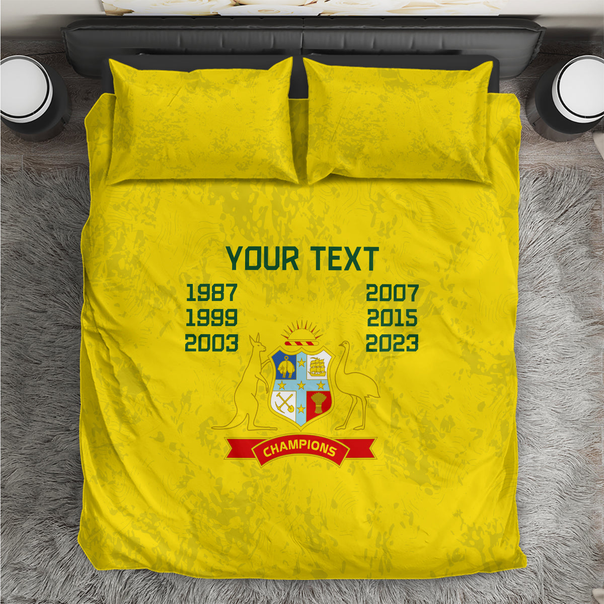 Custom Australia Cricket Bedding Set History Champions World Cup Unique - Vibe Hoodie Shop