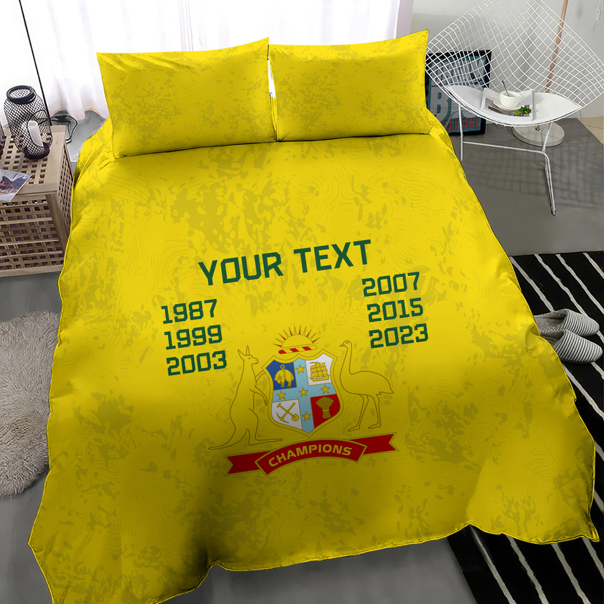 Custom Australia Cricket Bedding Set History Champions World Cup Unique - Vibe Hoodie Shop