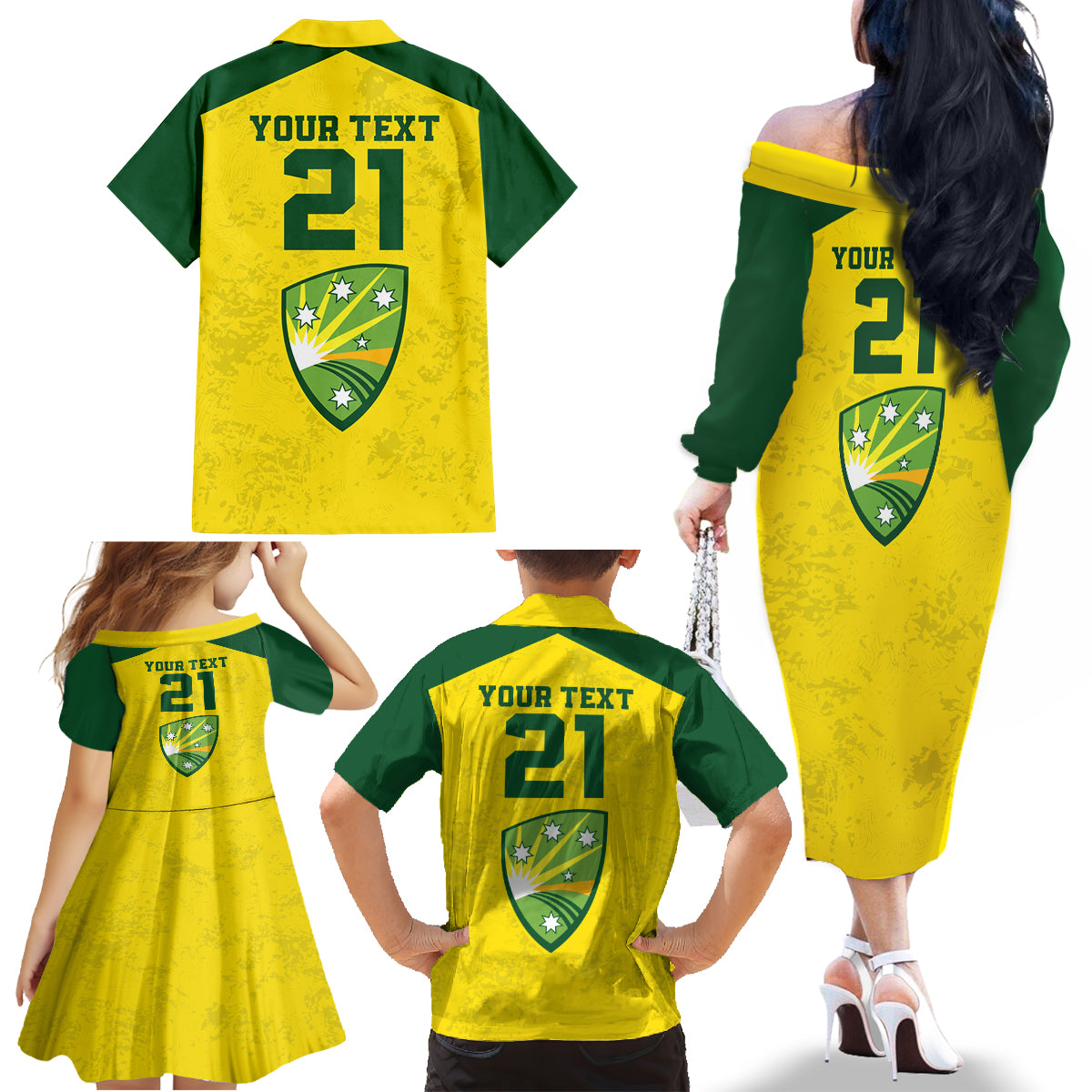 custom-australia-cricket-family-matching-off-shoulder-long-sleeve-dress-and-hawaiian-shirt-history-champions-world-cup-unique