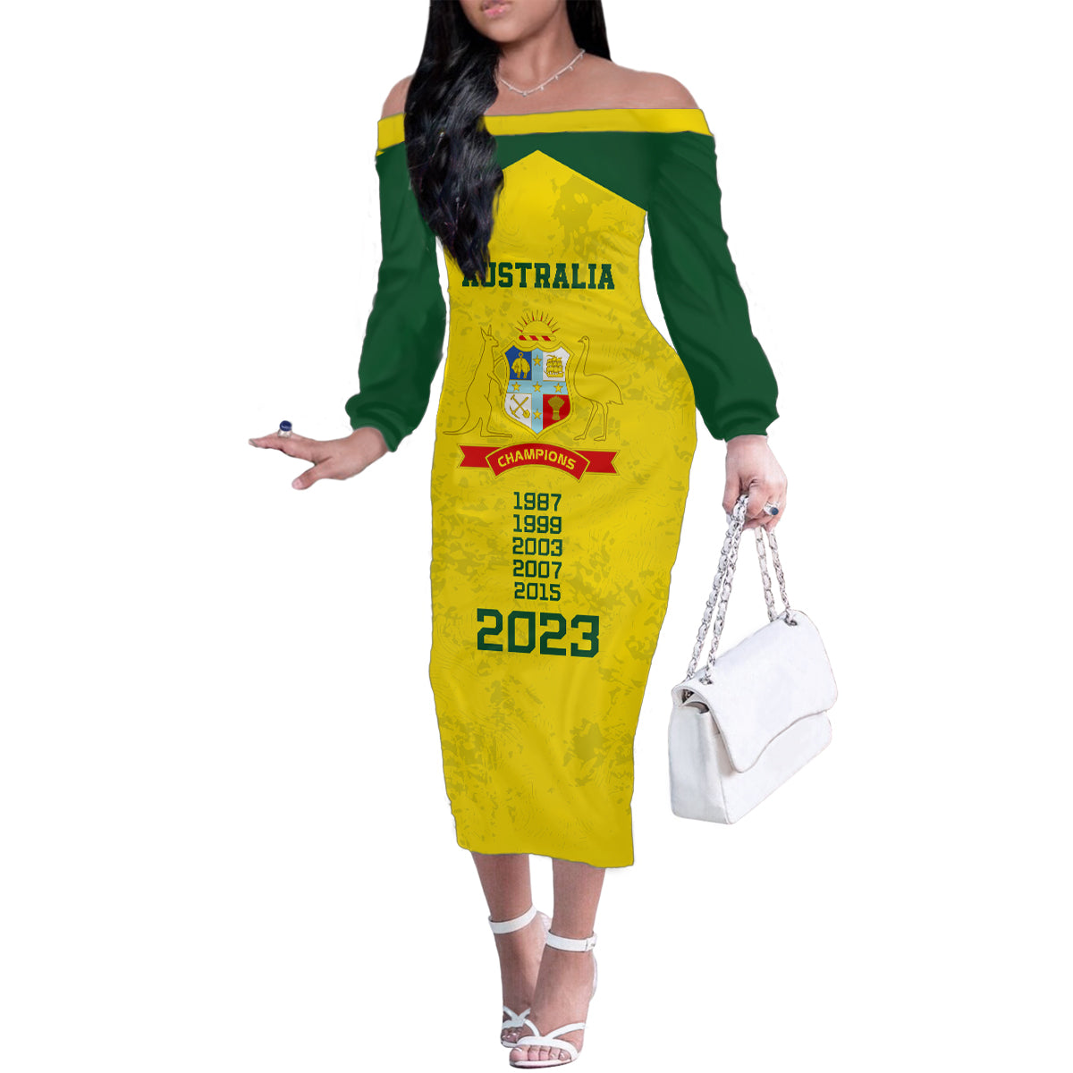 custom-australia-cricket-family-matching-off-shoulder-long-sleeve-dress-and-hawaiian-shirt-history-champions-world-cup-unique