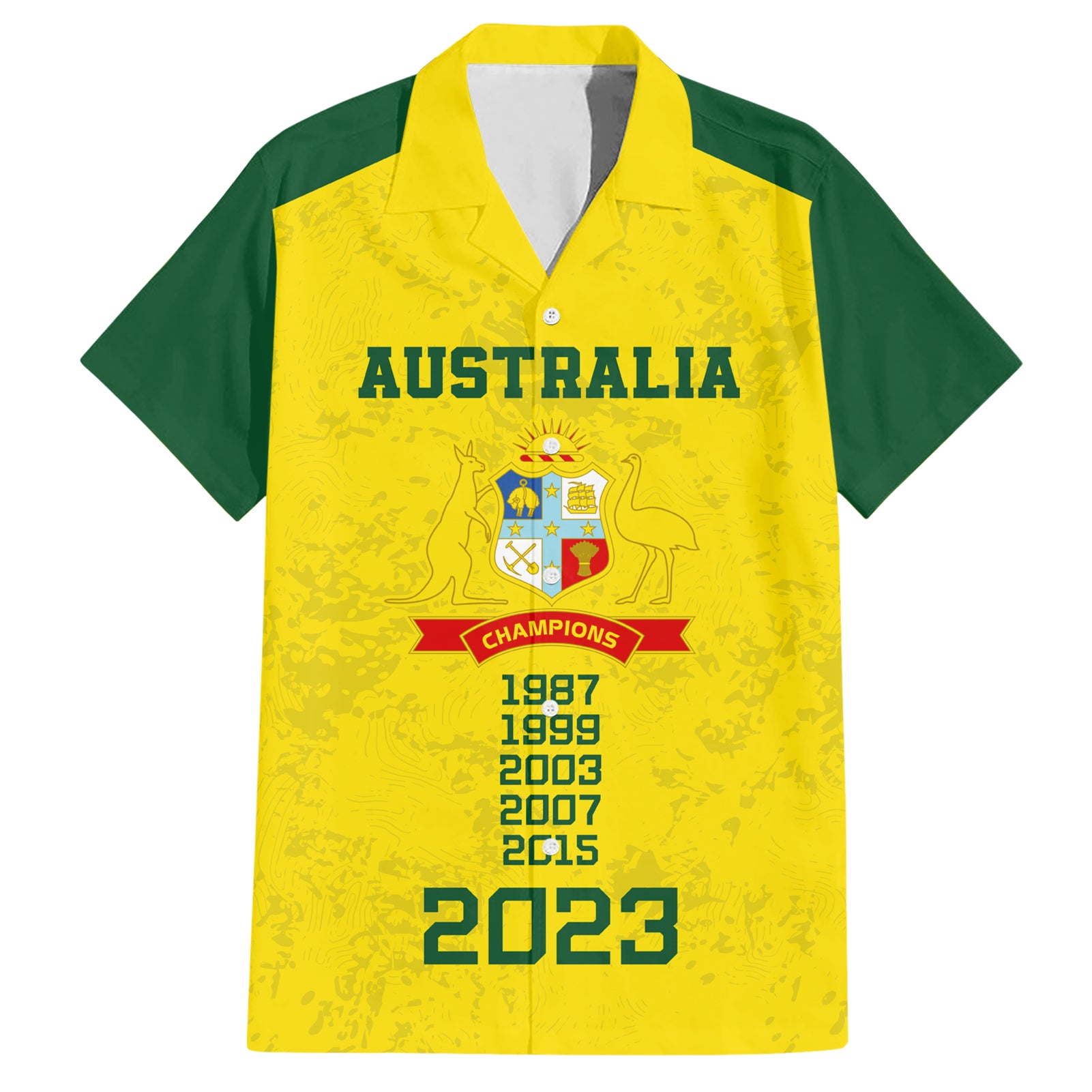 Custom Australia Cricket Hawaiian Shirt History Champions World Cup Unique - Vibe Hoodie Shop