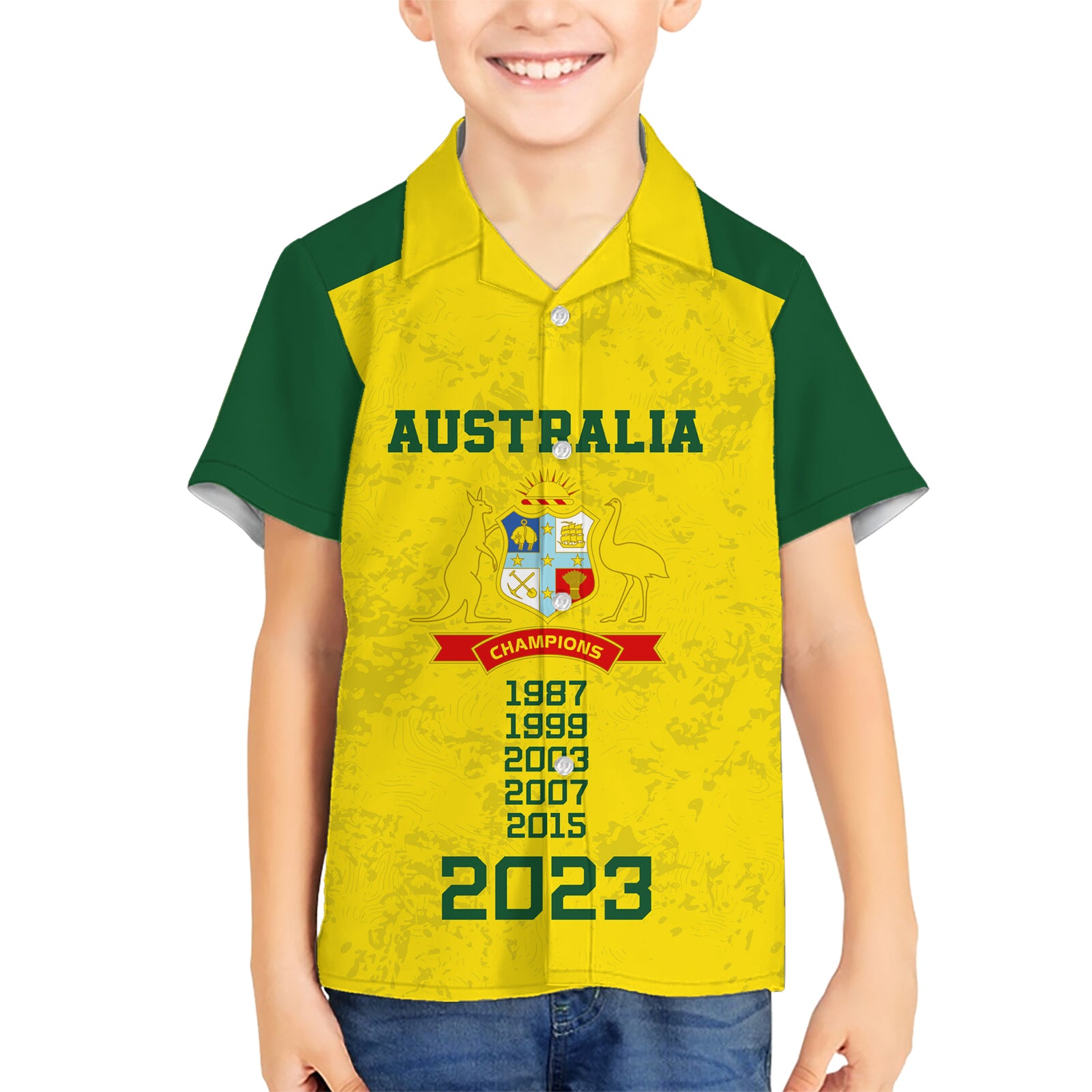 Custom Australia Cricket Hawaiian Shirt History Champions World Cup Unique - Vibe Hoodie Shop