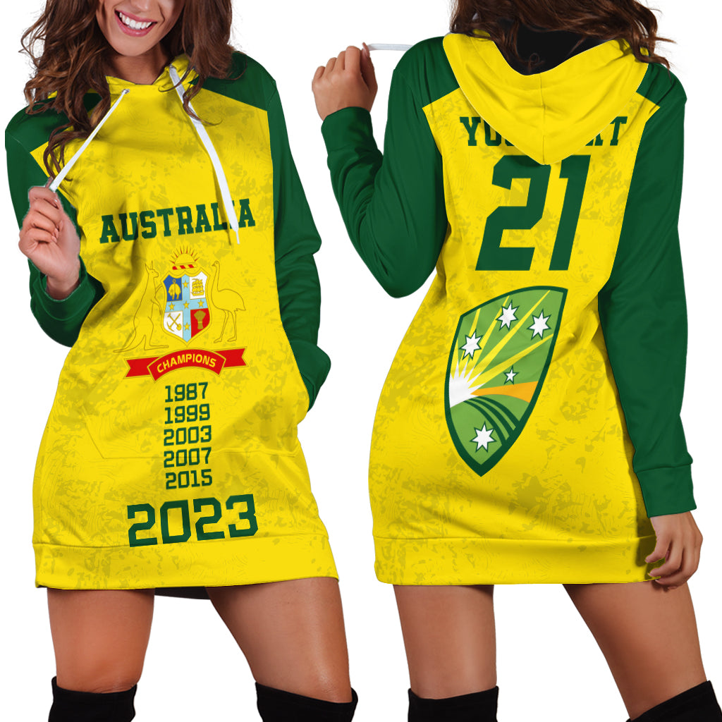 Custom Australia Cricket Hoodie Dress History Champions World Cup Unique - Vibe Hoodie Shop