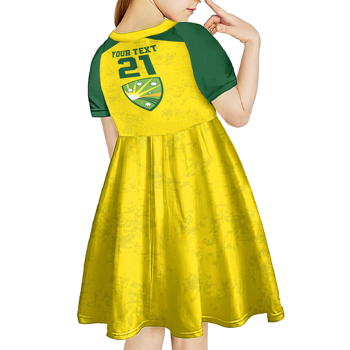 Custom Australia Cricket Kid Short Sleeve Dress History Champions World Cup Unique - Vibe Hoodie Shop